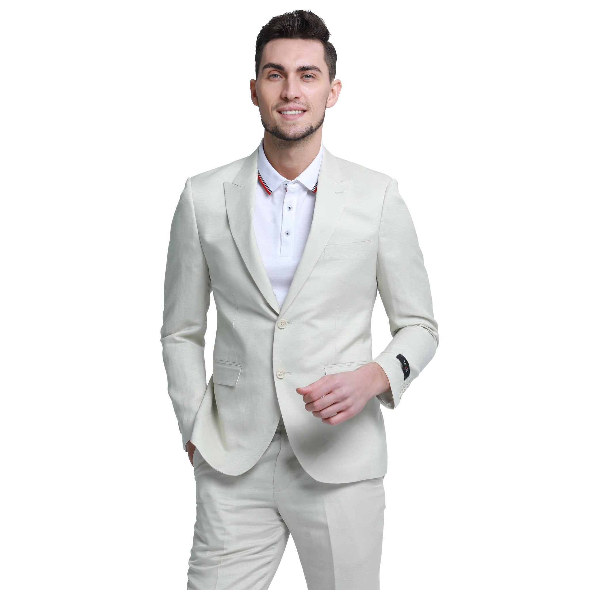 Men's Skinny Fit 2pc Linen Suit - Bundle Bus