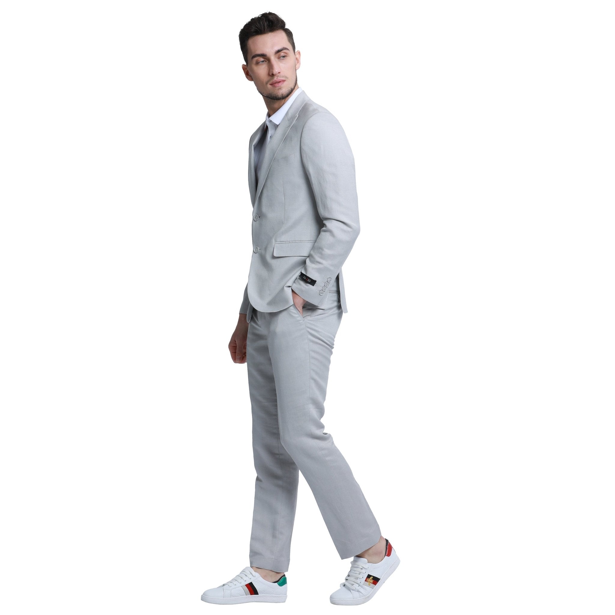 Men's Skinny Fit 2pc Linen Suit - Bundle Bus