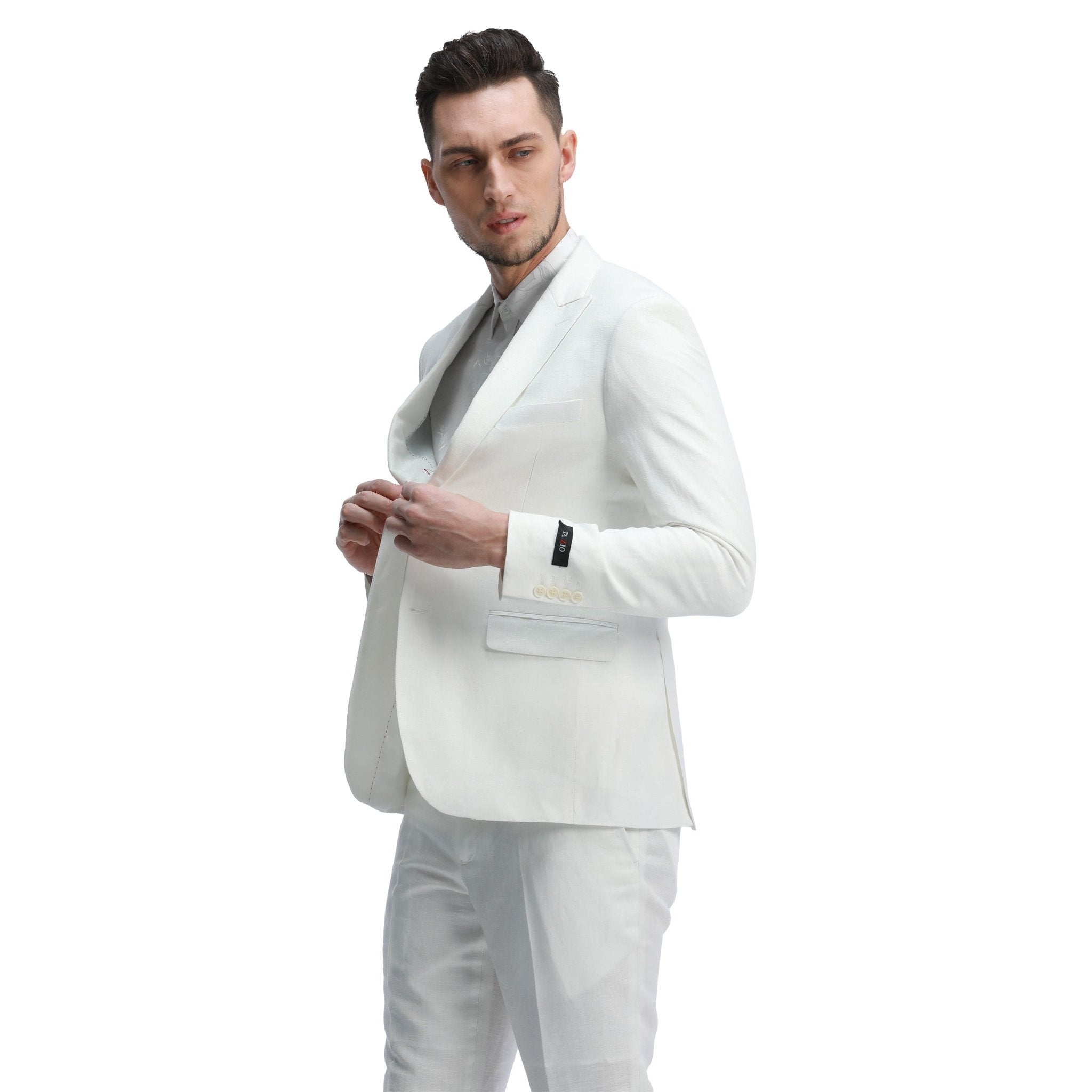 Men's Skinny Fit 2pc Linen Suit - Bundle Bus