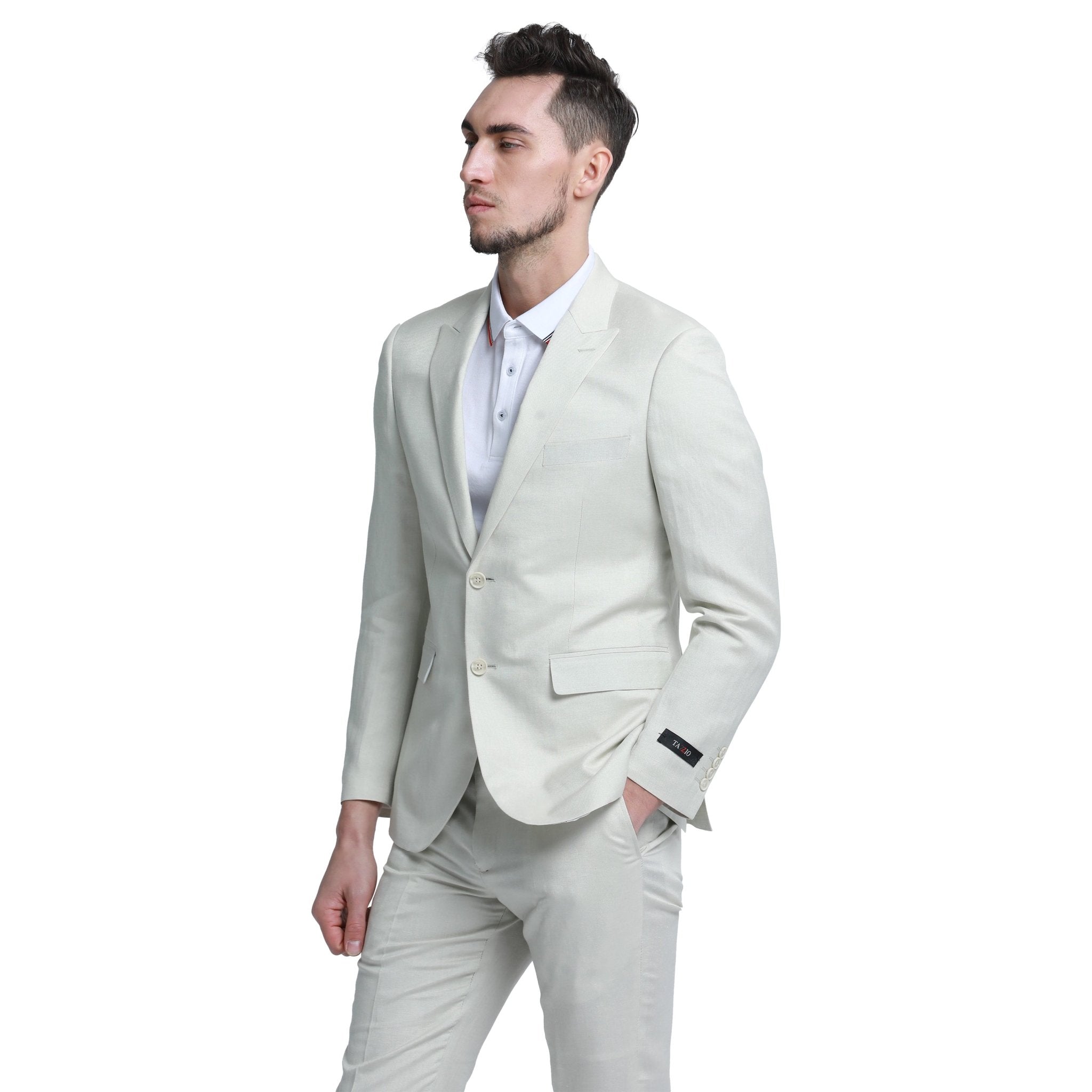 Men's Skinny Fit 2pc Linen Suit - Bundle Bus