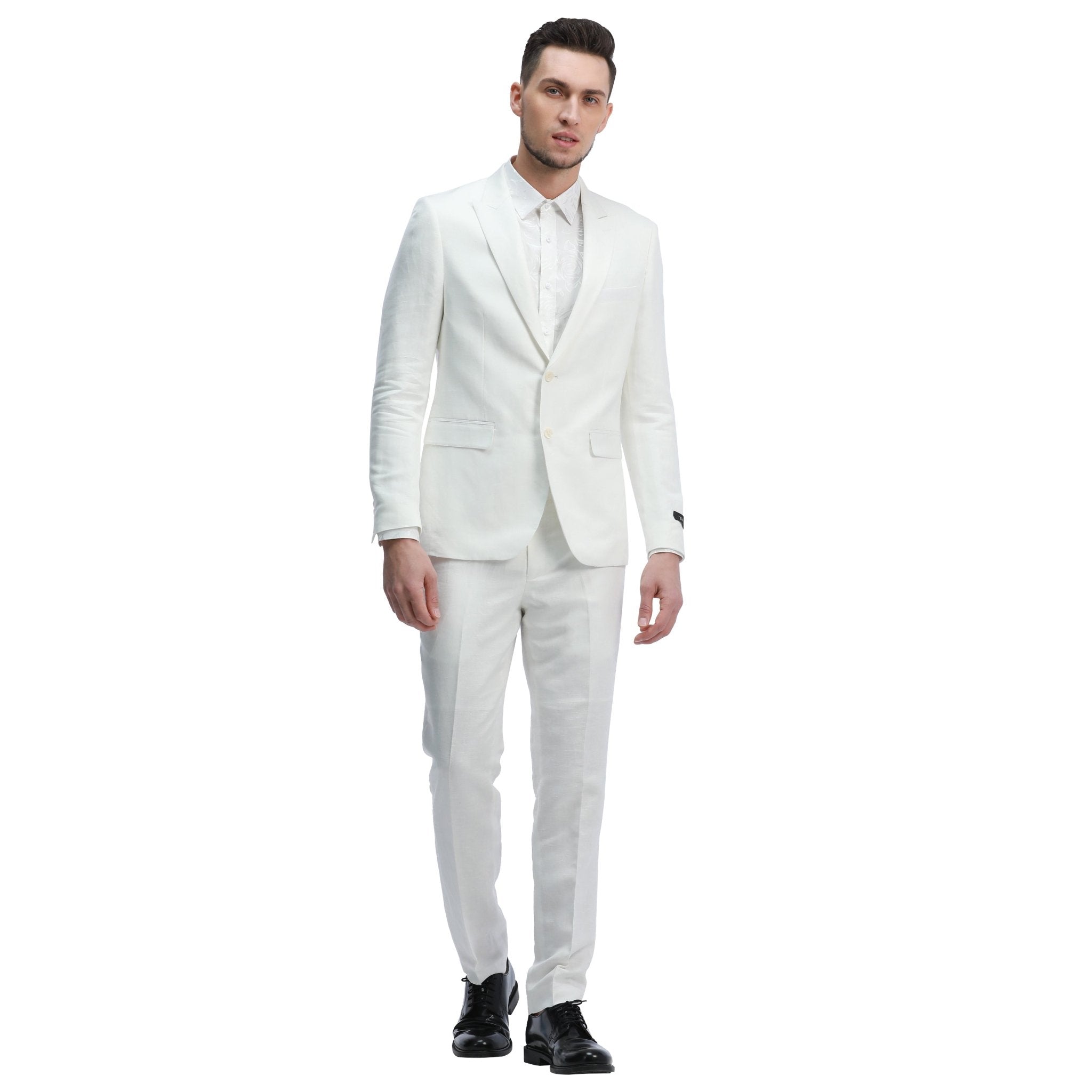 Men's Skinny Fit 2pc Linen Suit - Bundle Bus