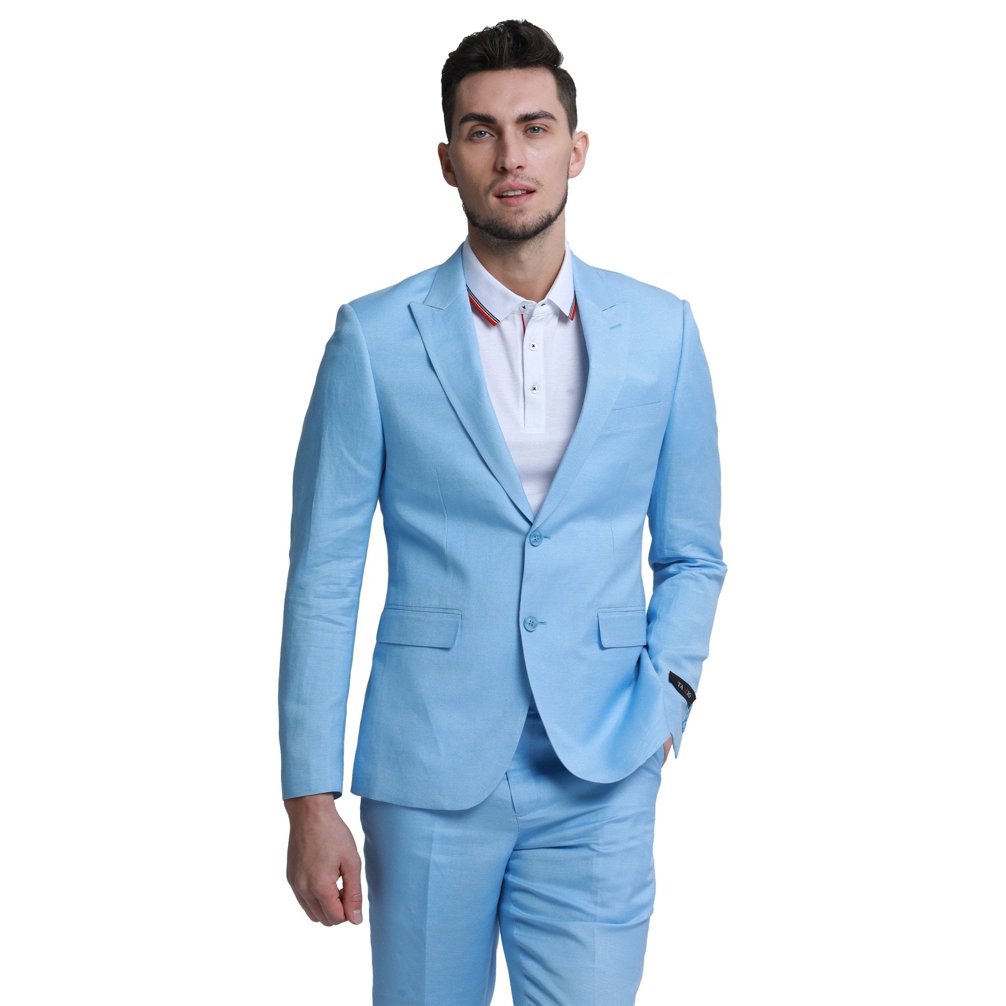 Men's Skinny Fit 2pc Linen Suit - Bundle Bus