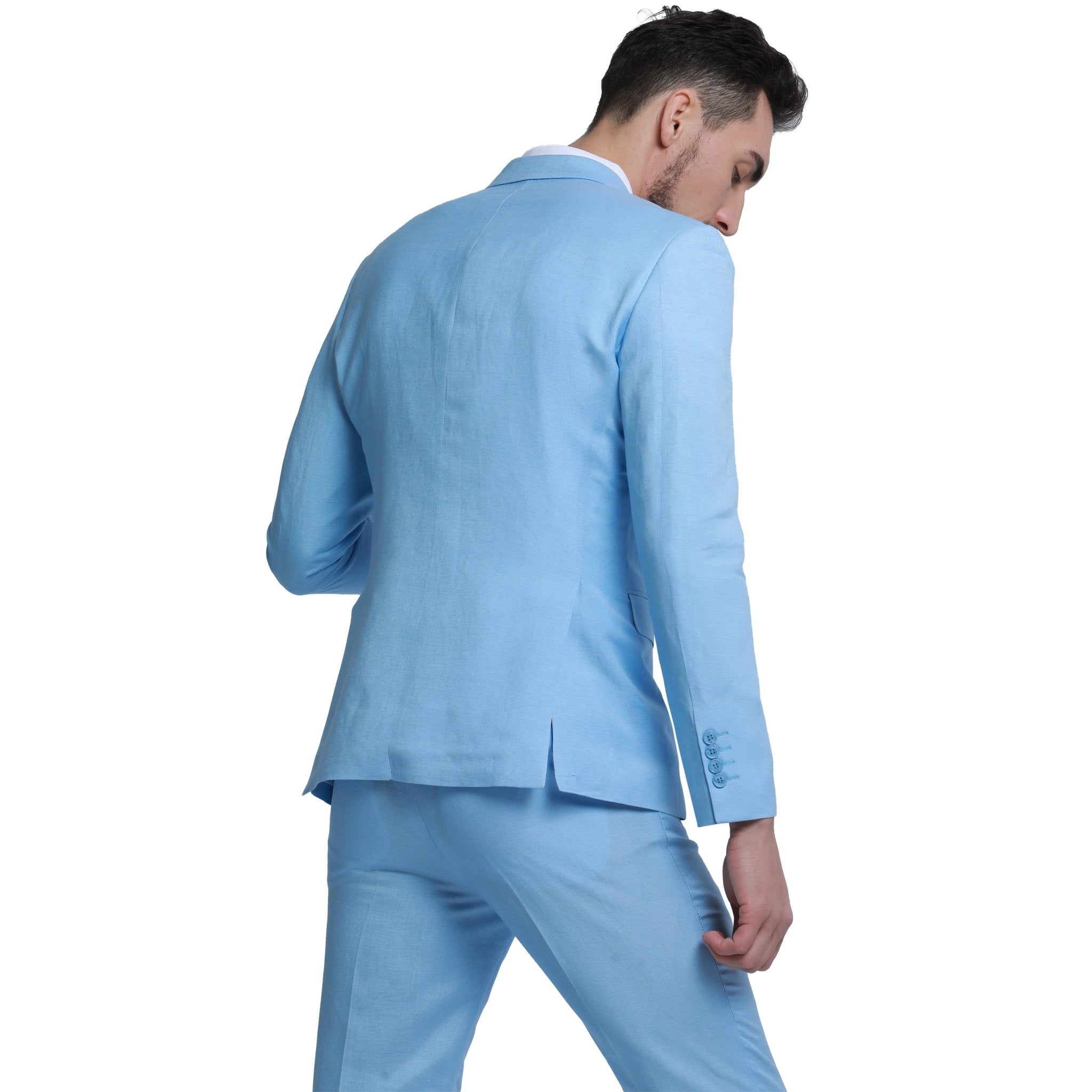 Men's Skinny Fit 2pc Linen Suit - Bundle Bus