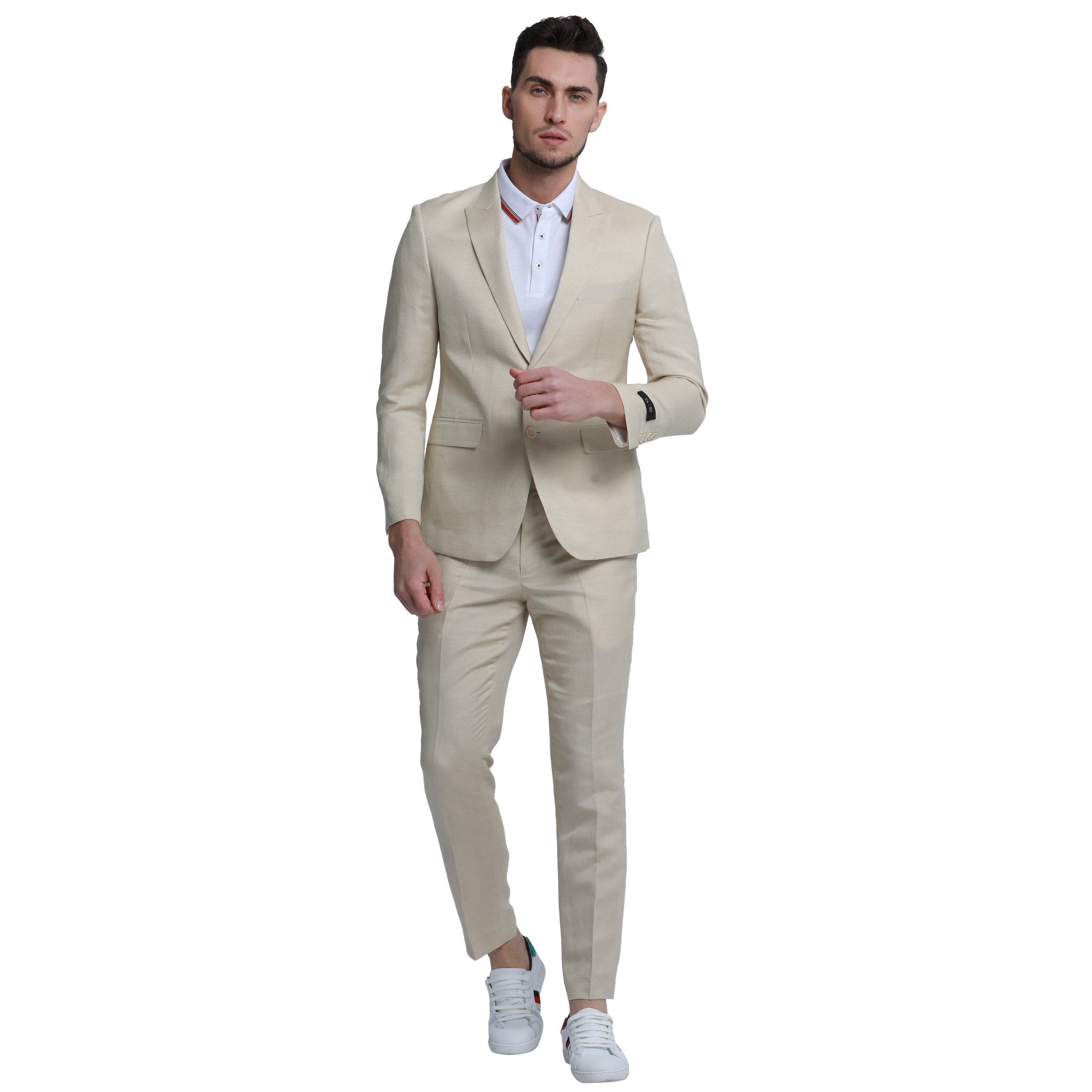 Men's Skinny Fit 2pc Linen Suit - Bundle Bus