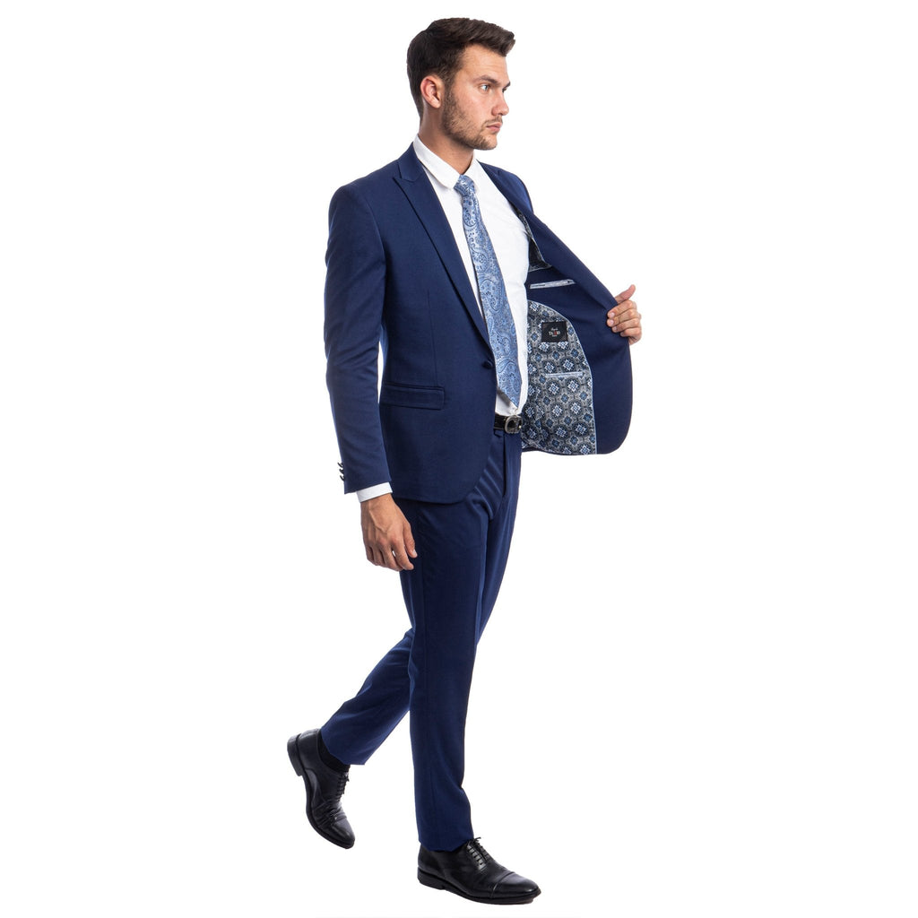 Men's Skinny - Fit 2pc Suit w/ Peak Lapel - Bundle Bus