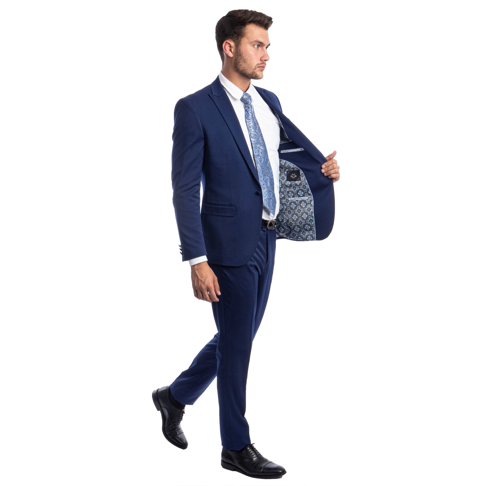 Men's Skinny - Fit 2pc Suit w/ Peak Lapel - Bundle Bus