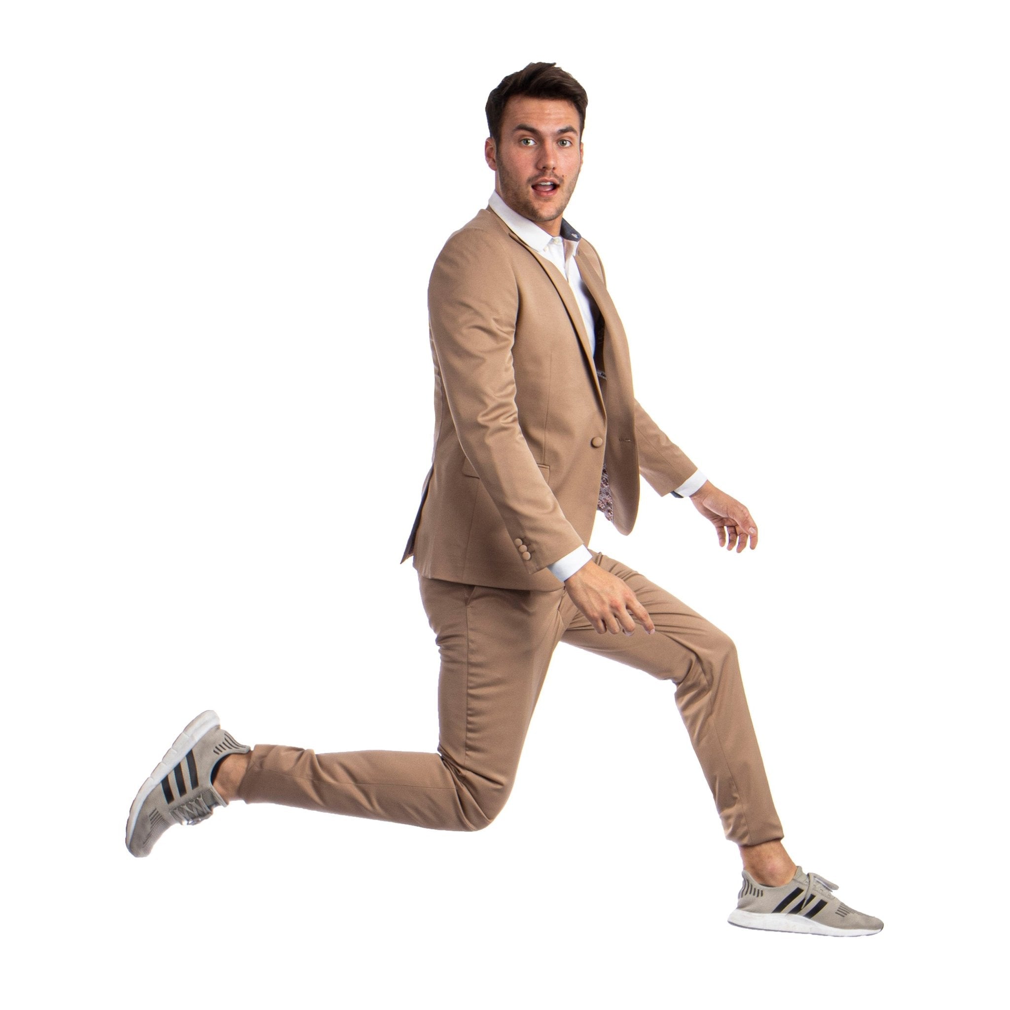Men's Skinny - Fit 2pc Suit w/ Peak Lapel - Bundle Bus