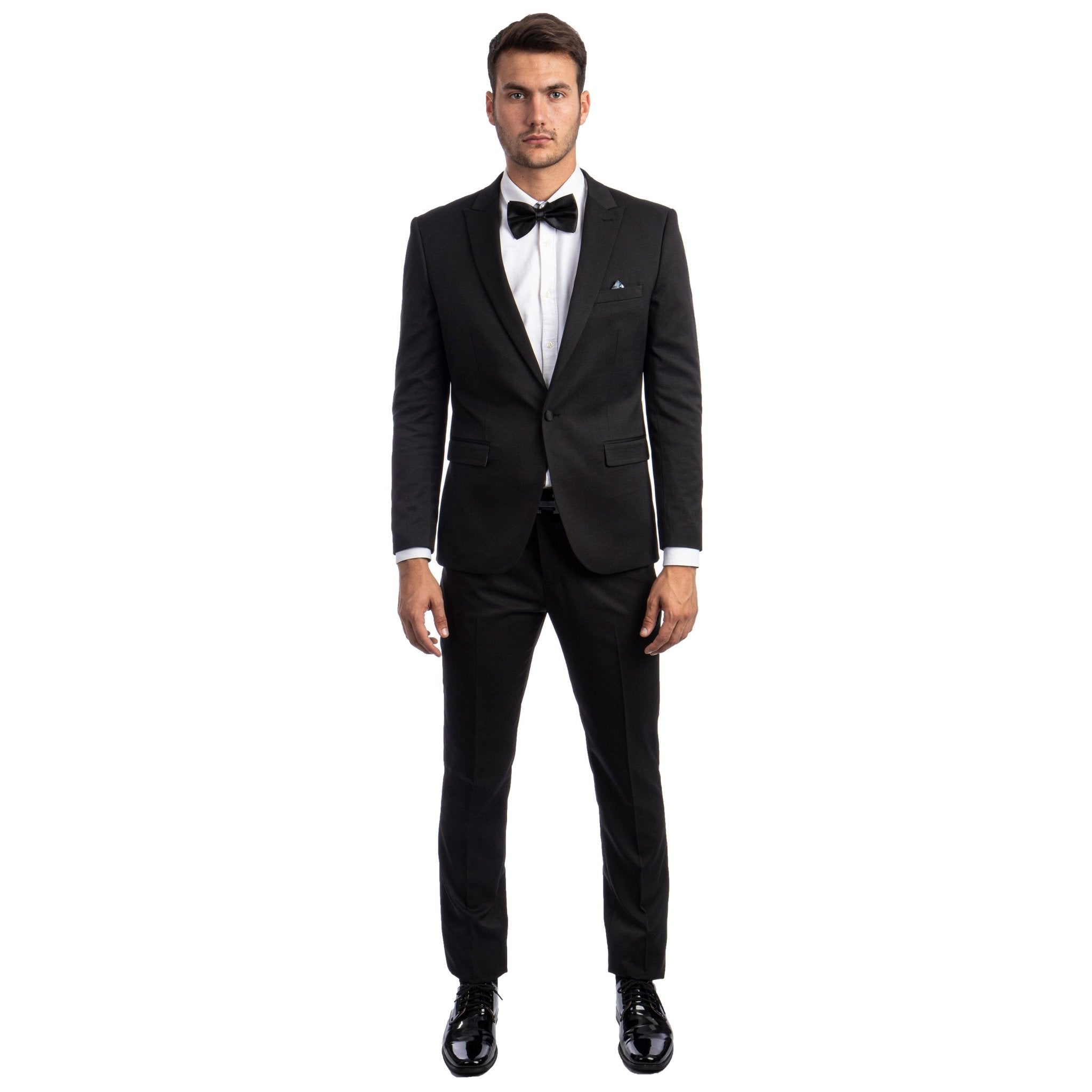 Men's Skinny - Fit 2pc Suit w/ Peak Lapel - Bundle Bus