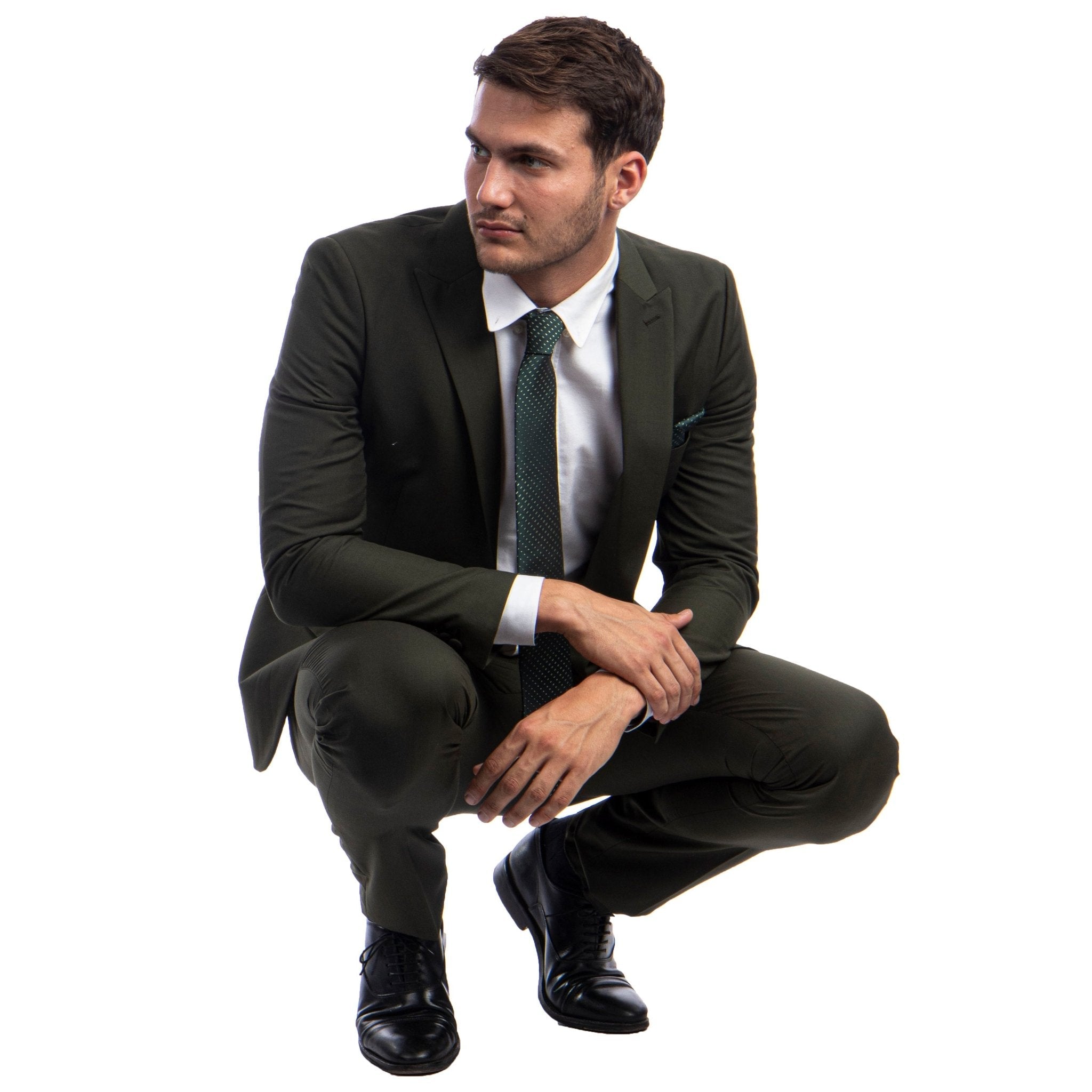 Men's Skinny - Fit 2pc Suit w/ Peak Lapel - Bundle Bus