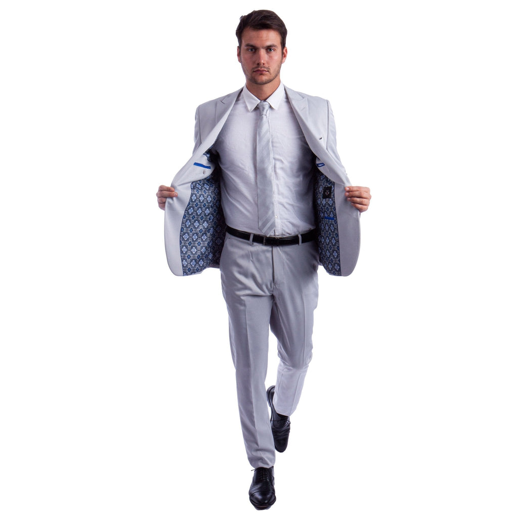 Men's Skinny - Fit 2pc Suit w/ Peak Lapel - Bundle Bus