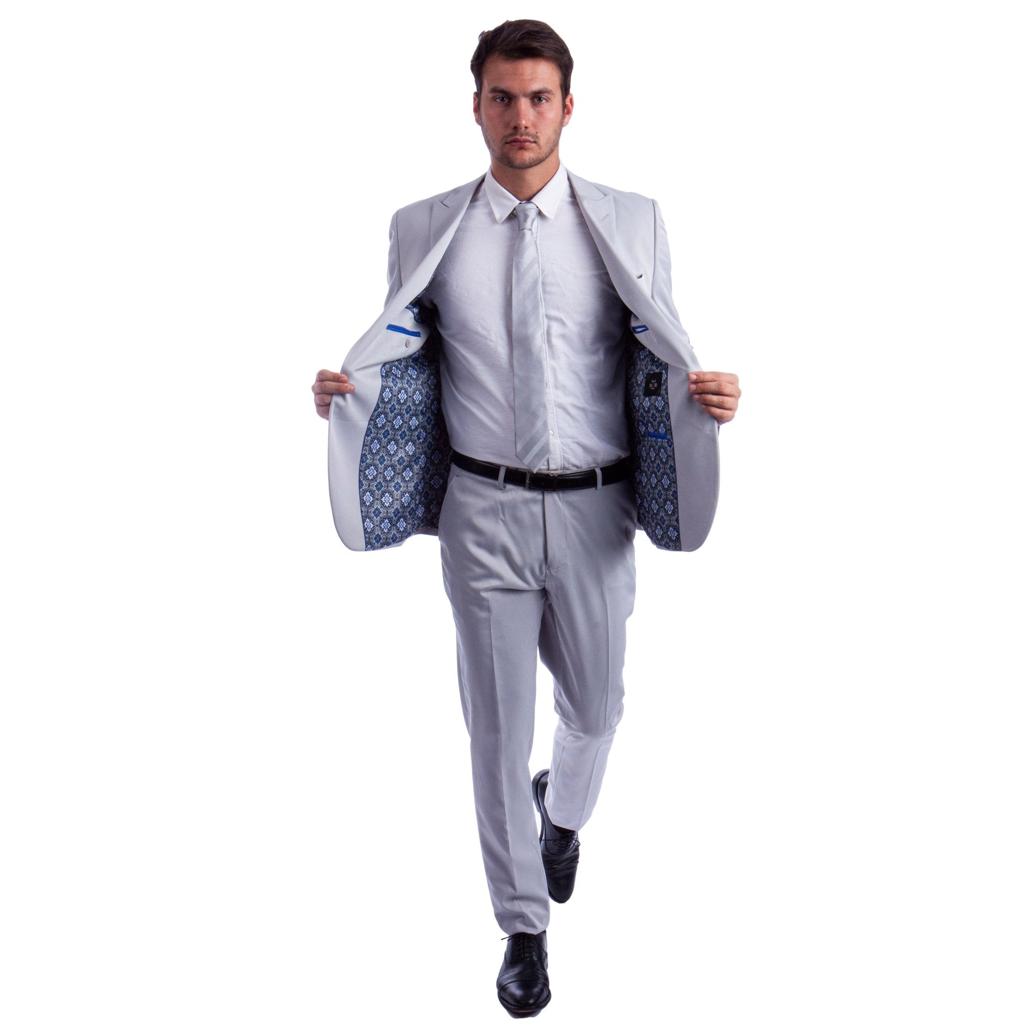 Men's Skinny - Fit 2pc Suit w/ Peak Lapel - Bundle Bus