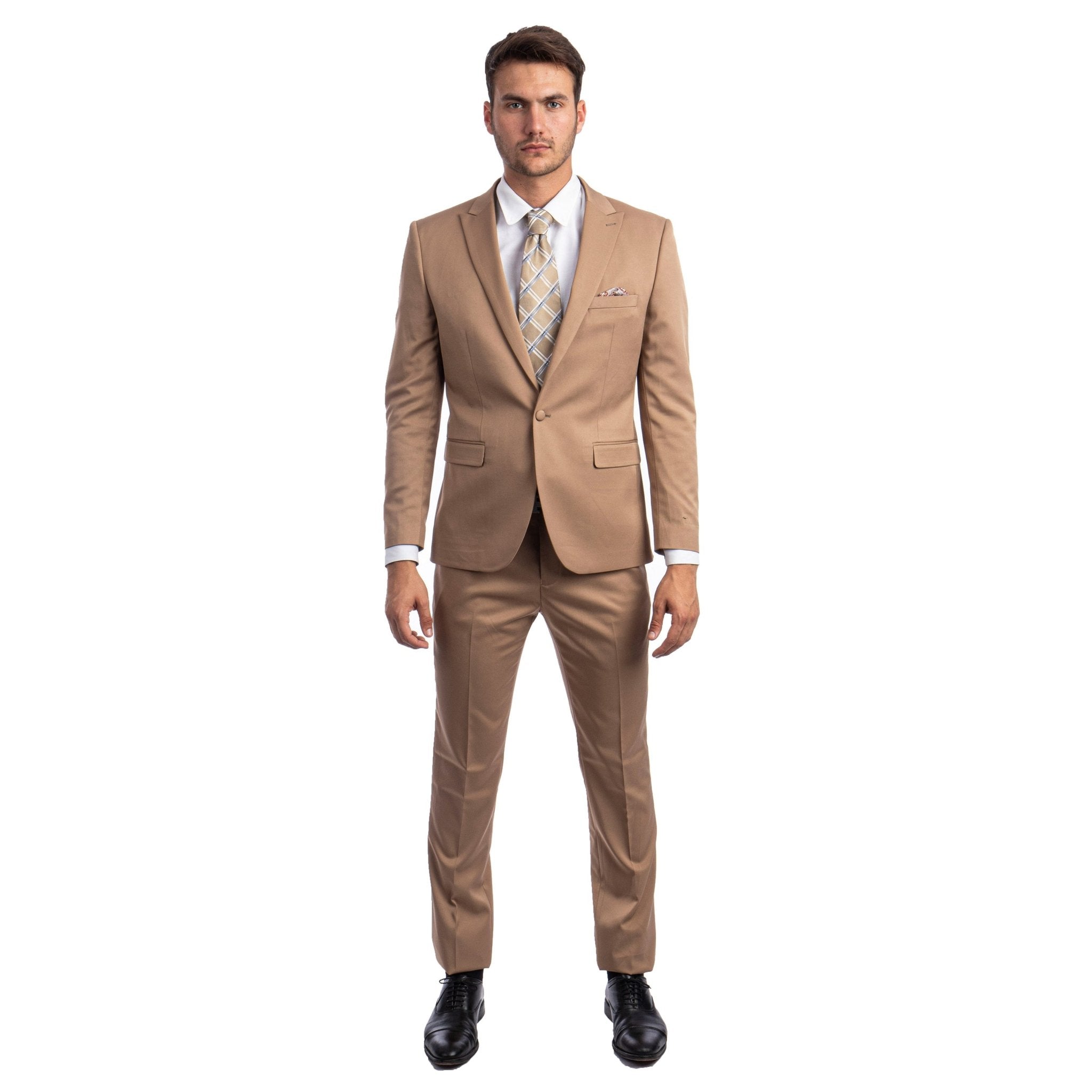 Men's Skinny - Fit 2pc Suit w/ Peak Lapel - Bundle Bus