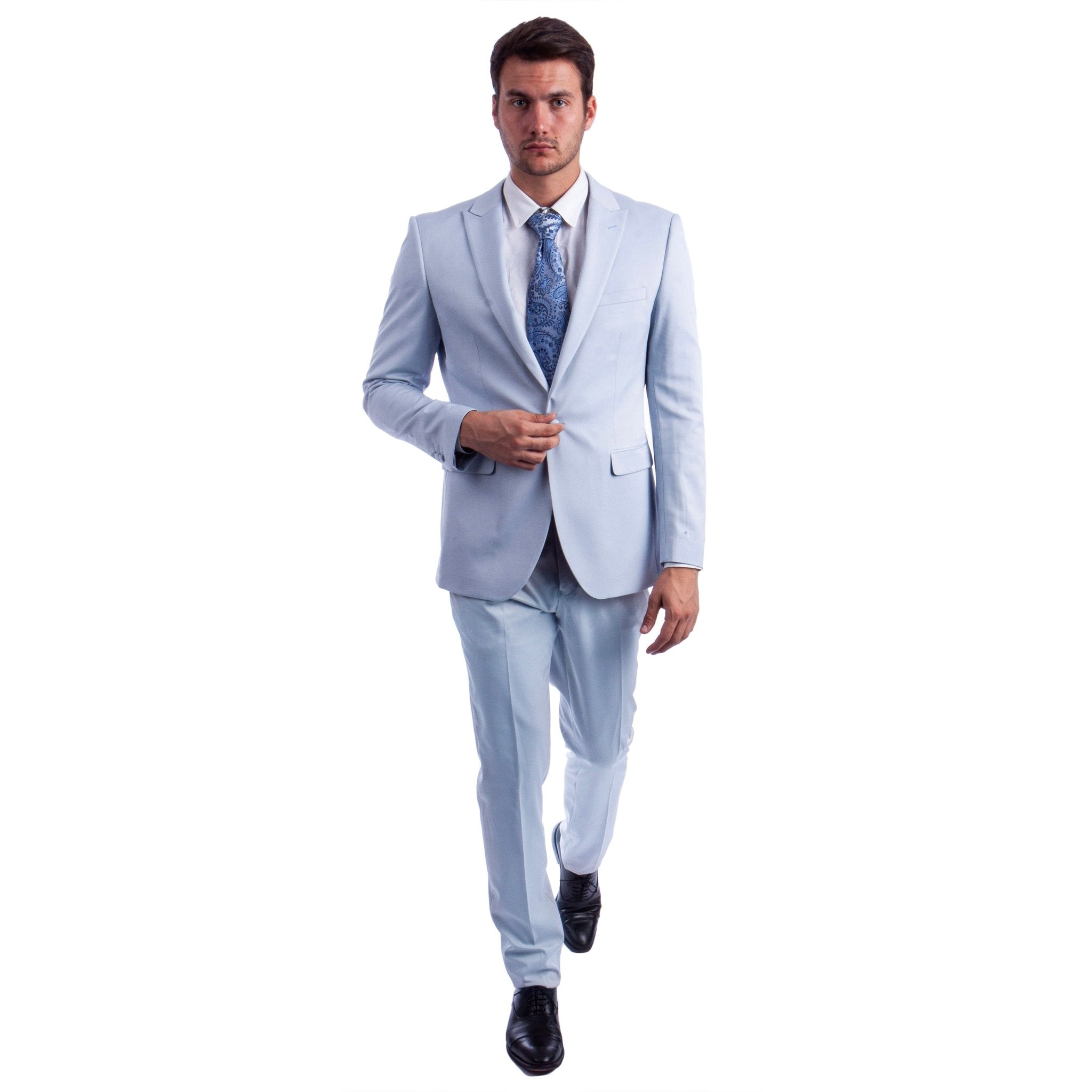 Men's Skinny - Fit 2pc Suit w/ Peak Lapel - Bundle Bus