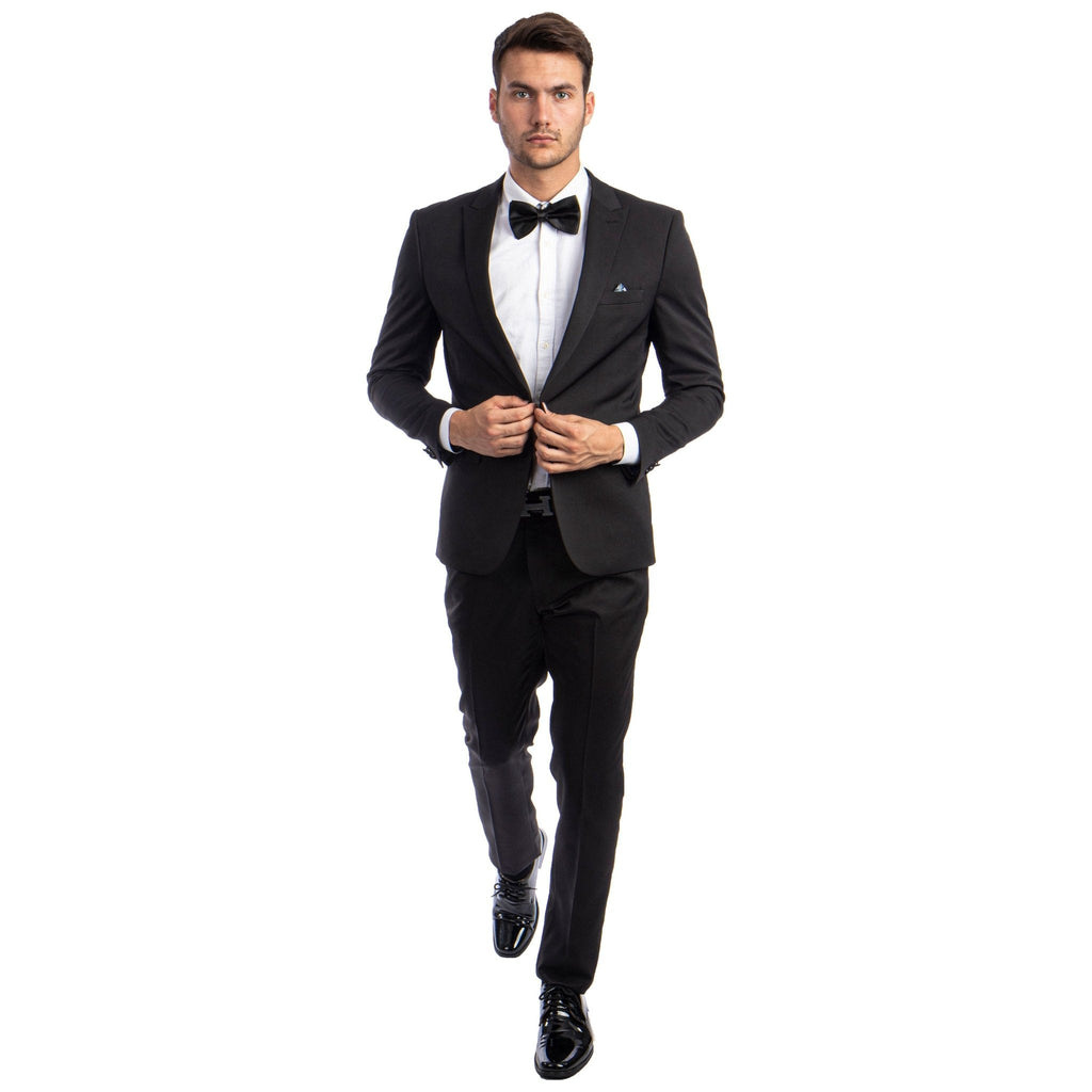 Men's Skinny - Fit 2pc Suit w/ Peak Lapel - Bundle Bus
