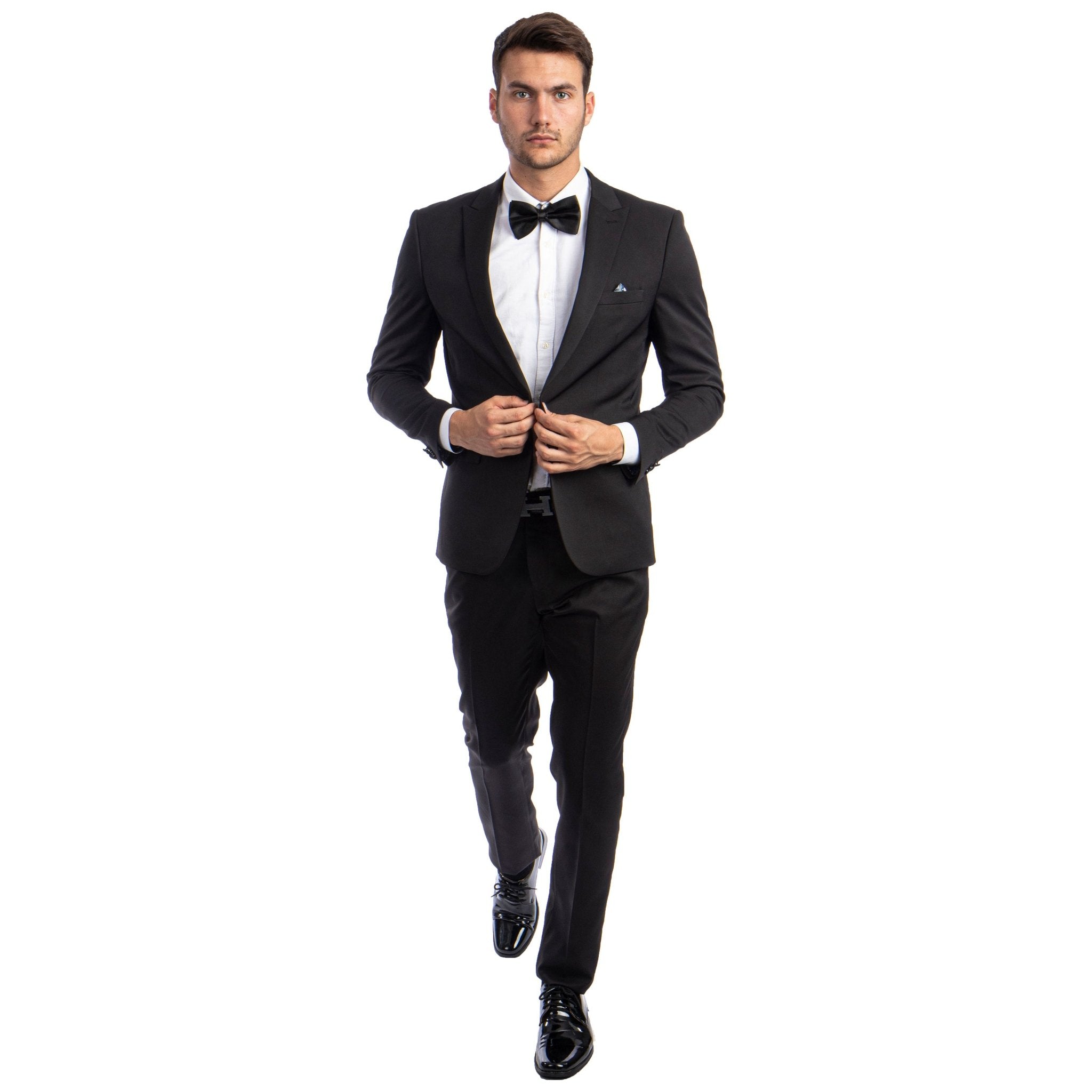 Men's Skinny - Fit 2pc Suit w/ Peak Lapel - Bundle Bus
