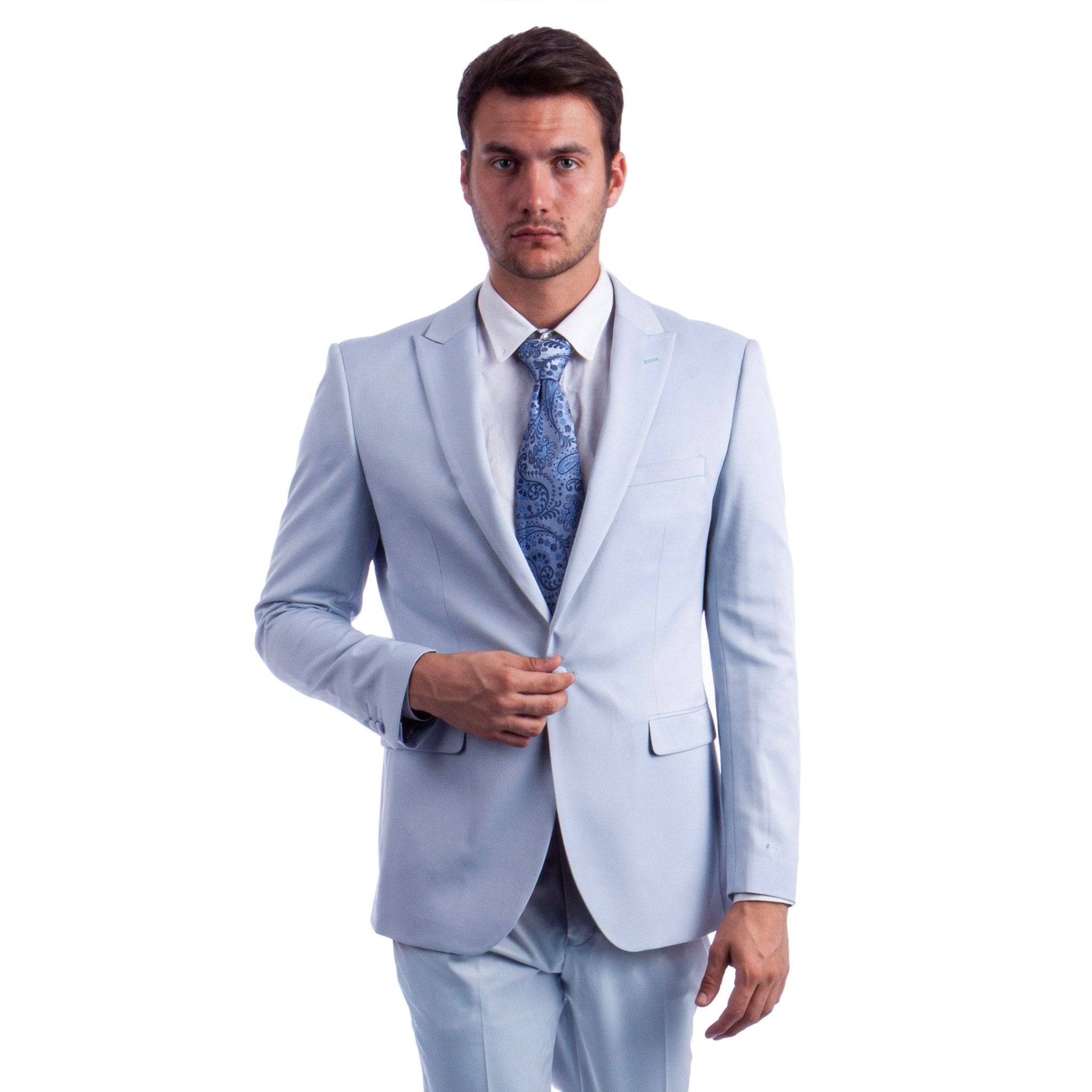 Men's Skinny - Fit 2pc Suit w/ Peak Lapel - Bundle Bus