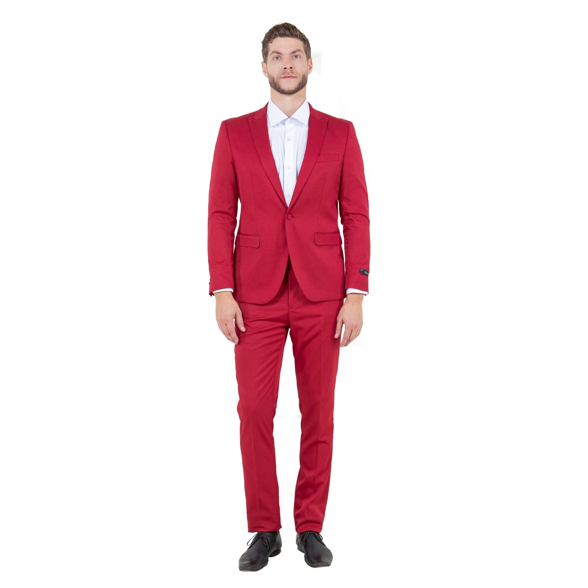 Men's Skinny - Fit 2pc Suit w/ Peak Lapel - Bundle Bus