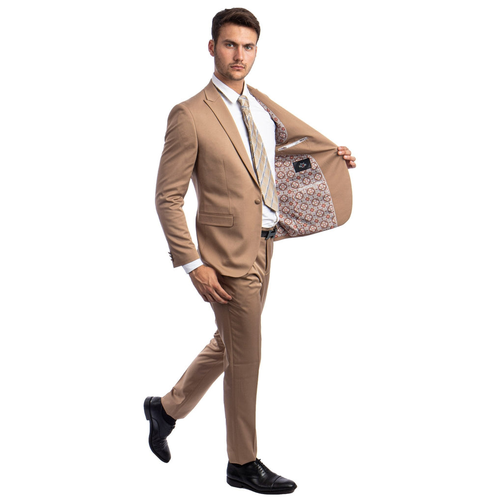Men's Skinny - Fit 2pc Suit w/ Peak Lapel - Bundle Bus