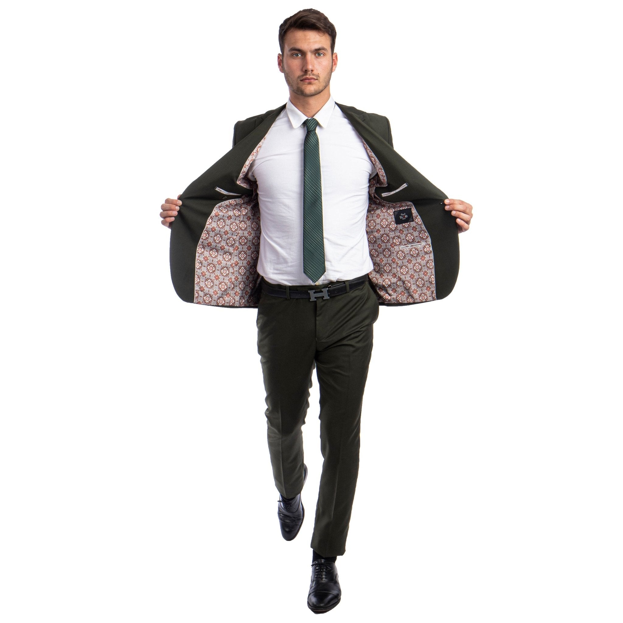 Men's Skinny - Fit 2pc Suit w/ Peak Lapel - Bundle Bus