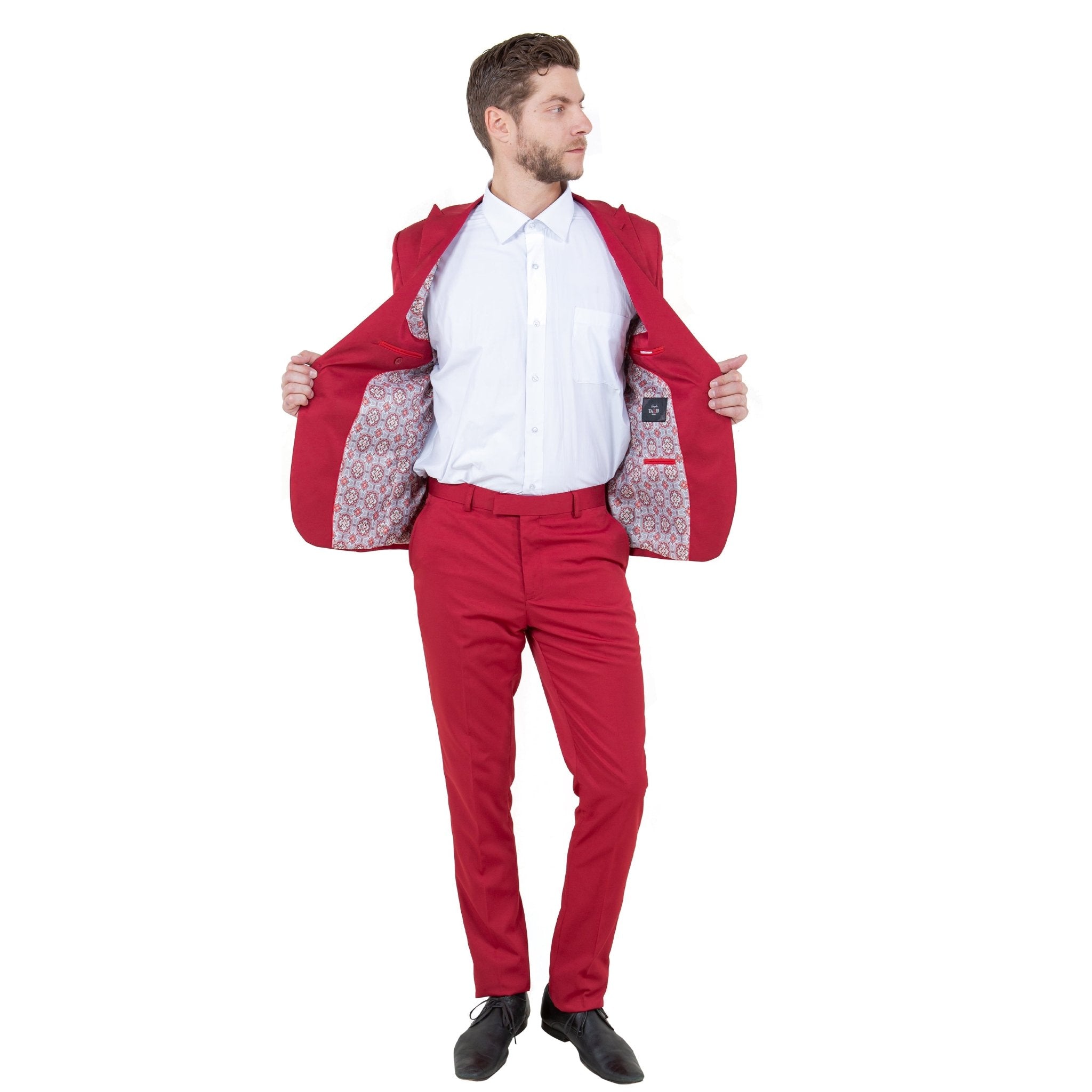 Men's Skinny - Fit 2pc Suit w/ Peak Lapel - Bundle Bus