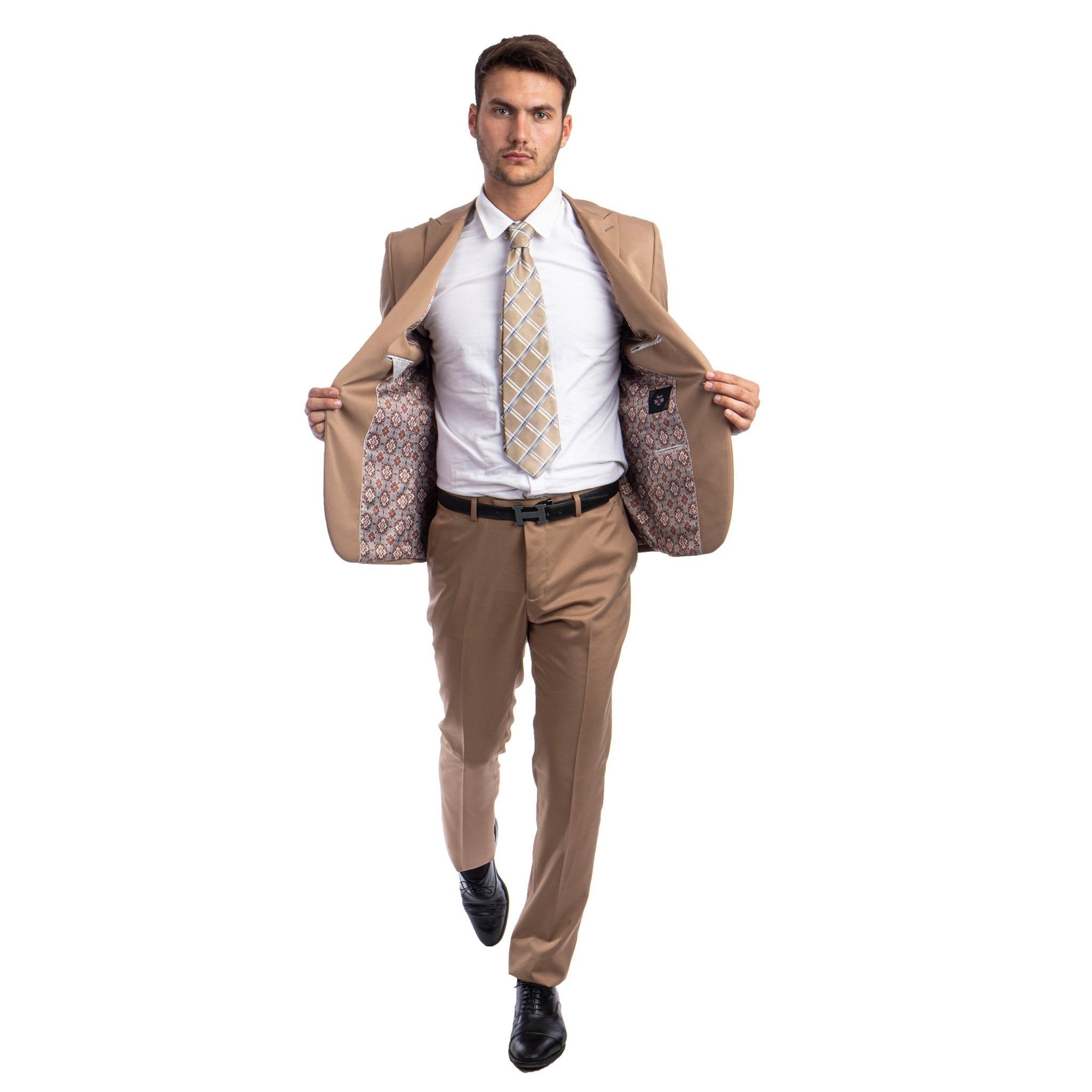 Men's Skinny - Fit 2pc Suit w/ Peak Lapel - Bundle Bus