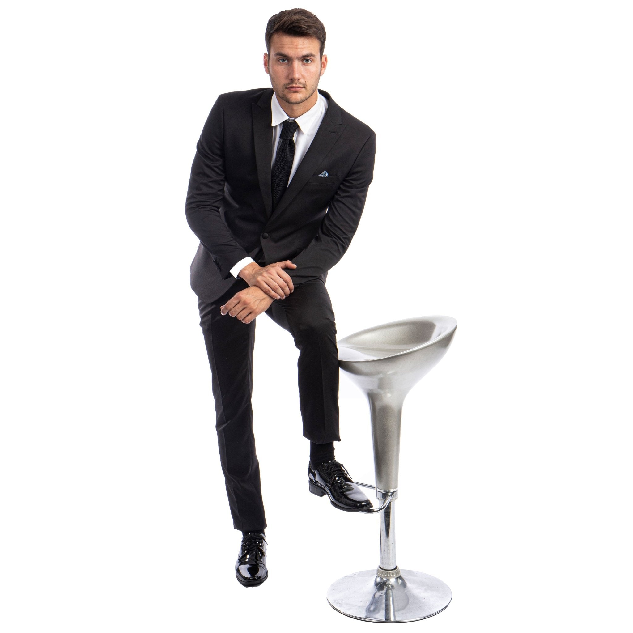 Men's Skinny - Fit 2pc Suit w/ Peak Lapel - Bundle Bus