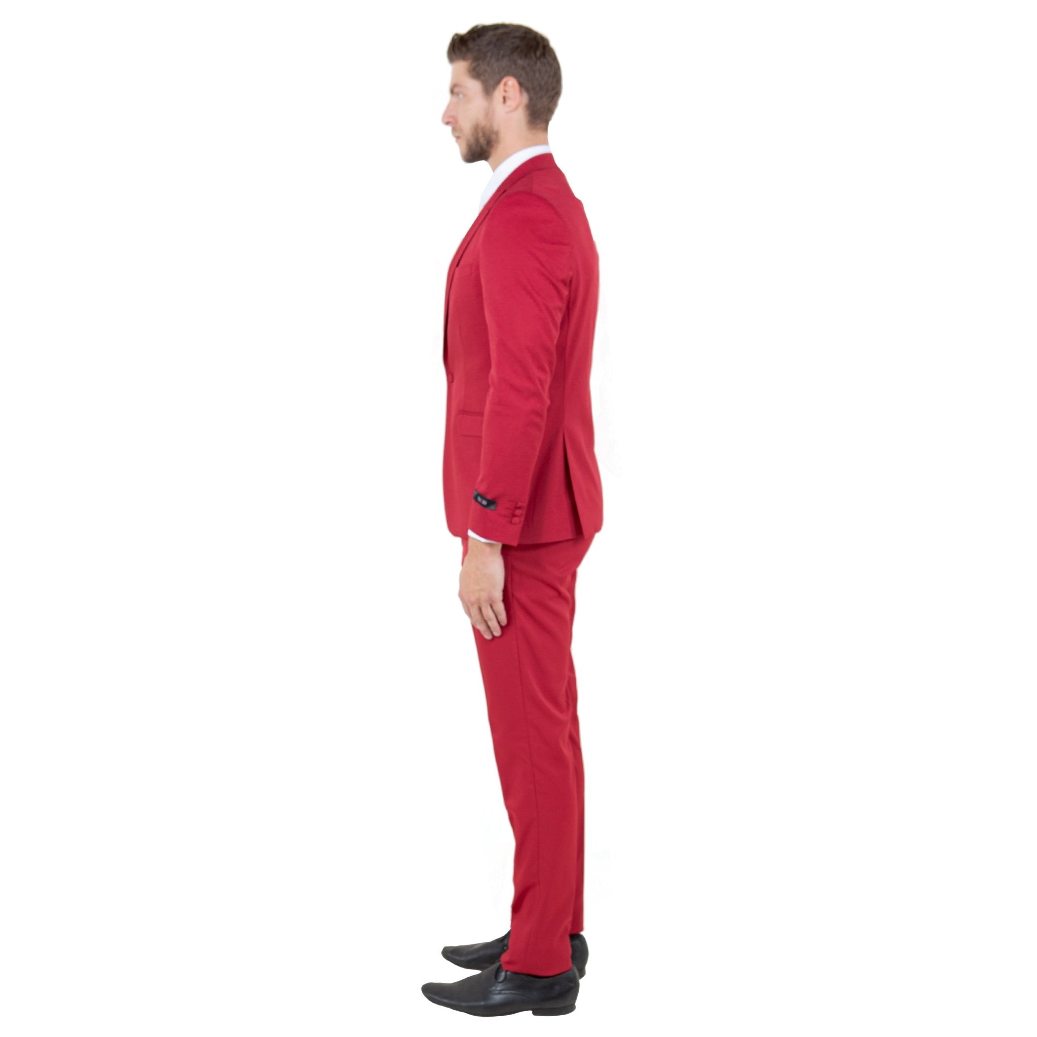 Men's Skinny - Fit 2pc Suit w/ Peak Lapel - Bundle Bus