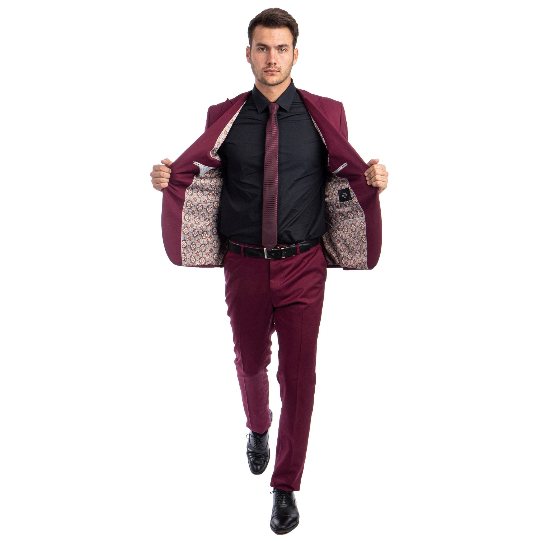 Men's Skinny - Fit 2pc Suit w/ Peak Lapel - Bundle Bus