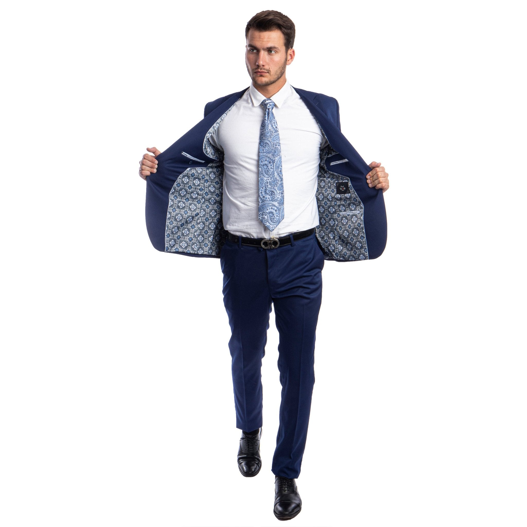 Men's Skinny - Fit 2pc Suit w/ Peak Lapel - Bundle Bus