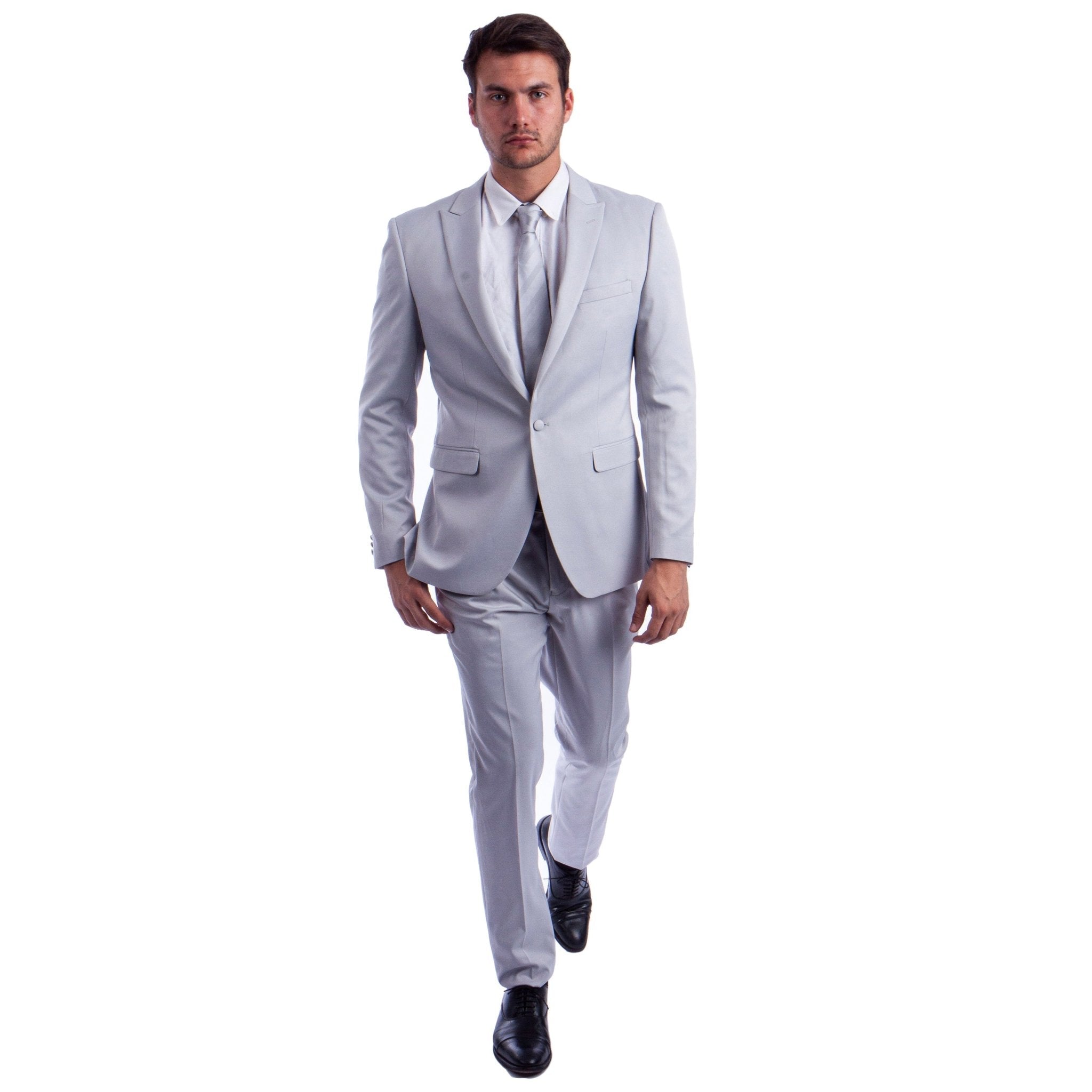 Men's Skinny - Fit 2pc Suit w/ Peak Lapel - Bundle Bus
