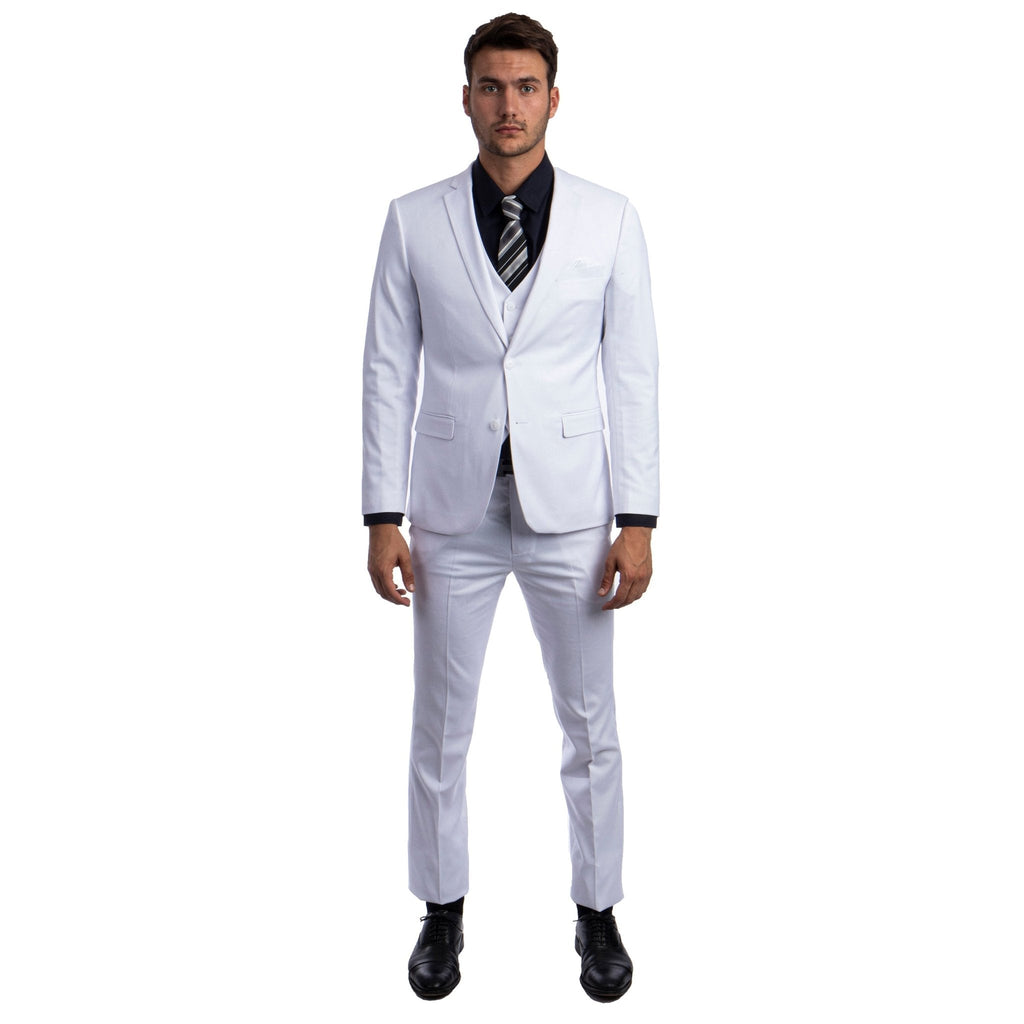 Men's Skinny - Fit Solid 3pc Suit - Bundle Bus