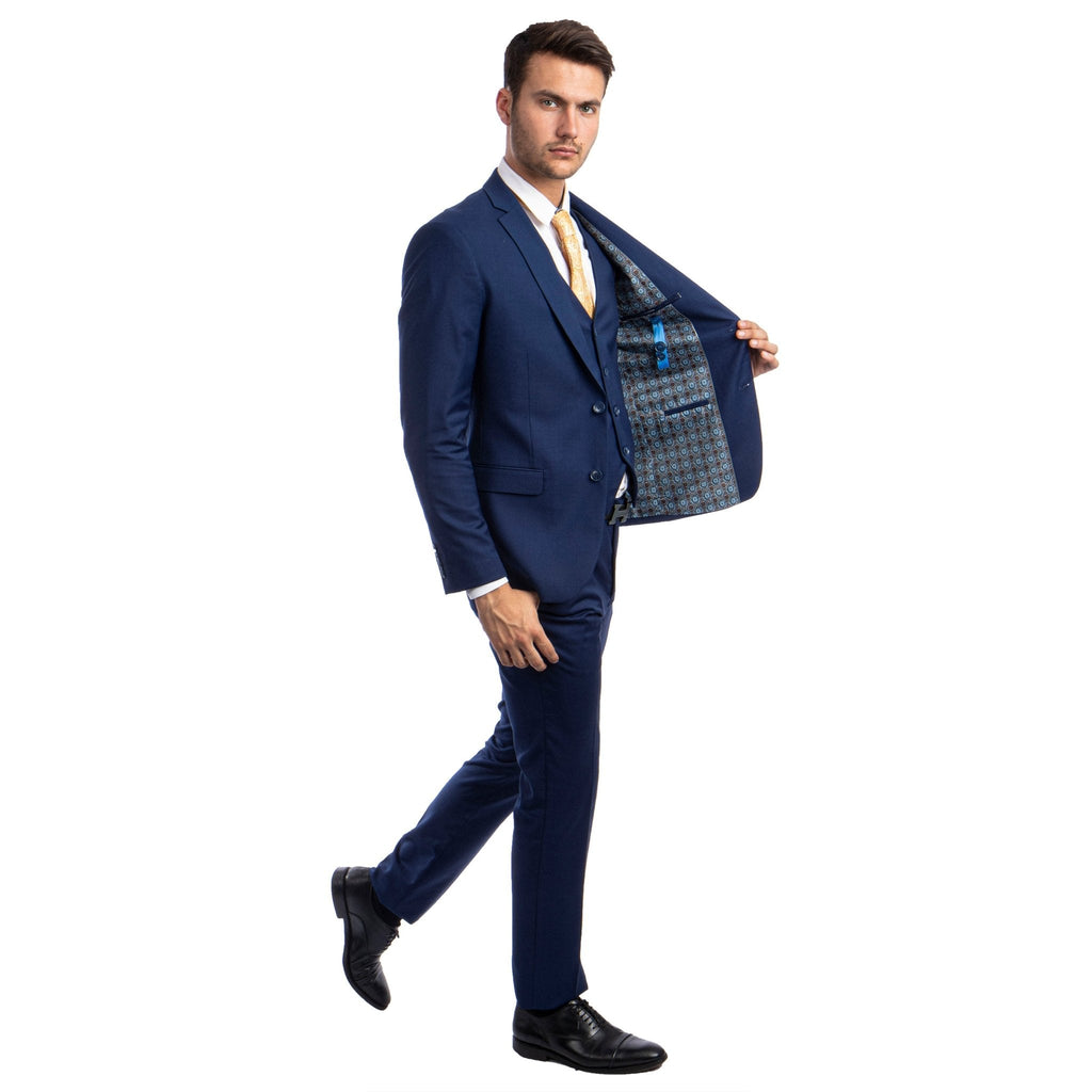 Men's Skinny - Fit Solid 3pc Suit - Bundle Bus