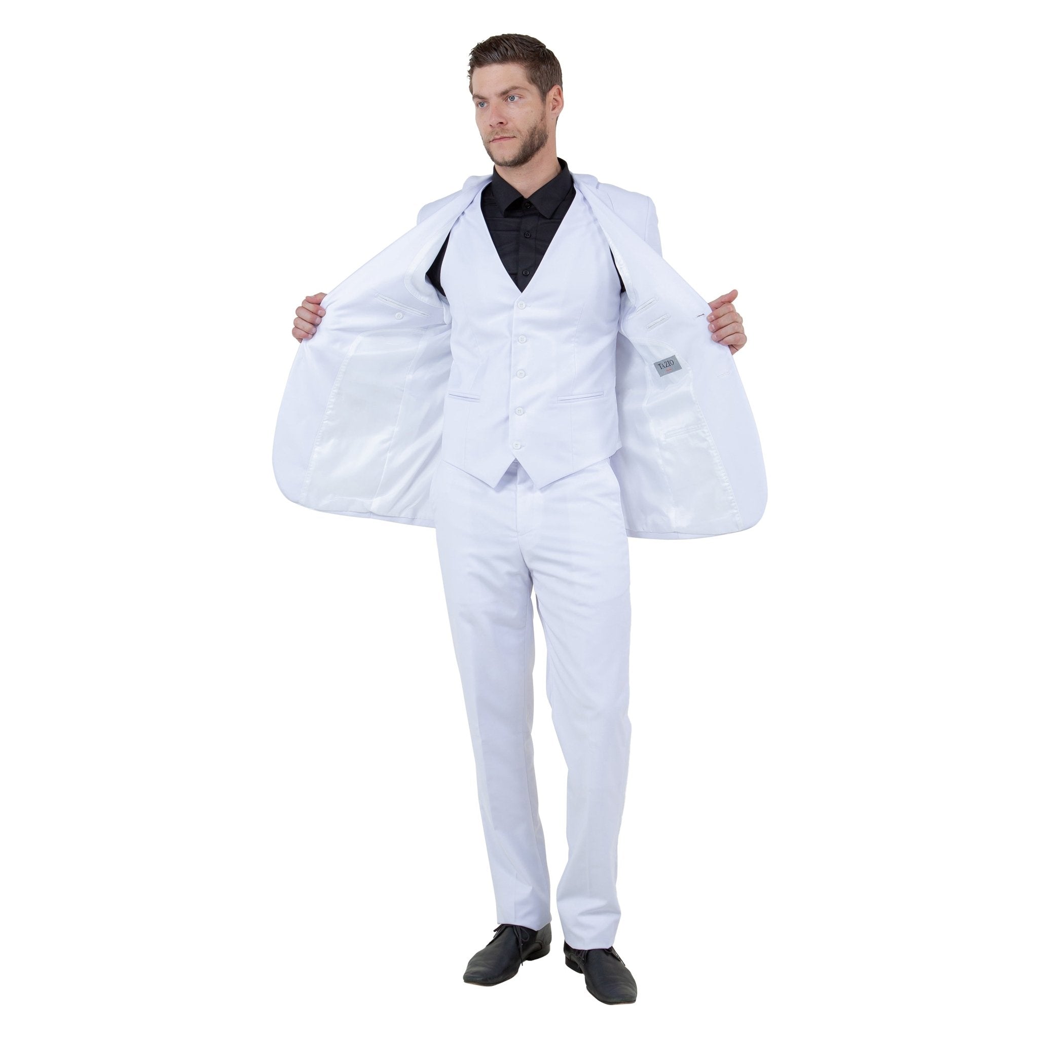Men's Slim - Fit 3pc Suit, Notch Lapel - Bundle Bus