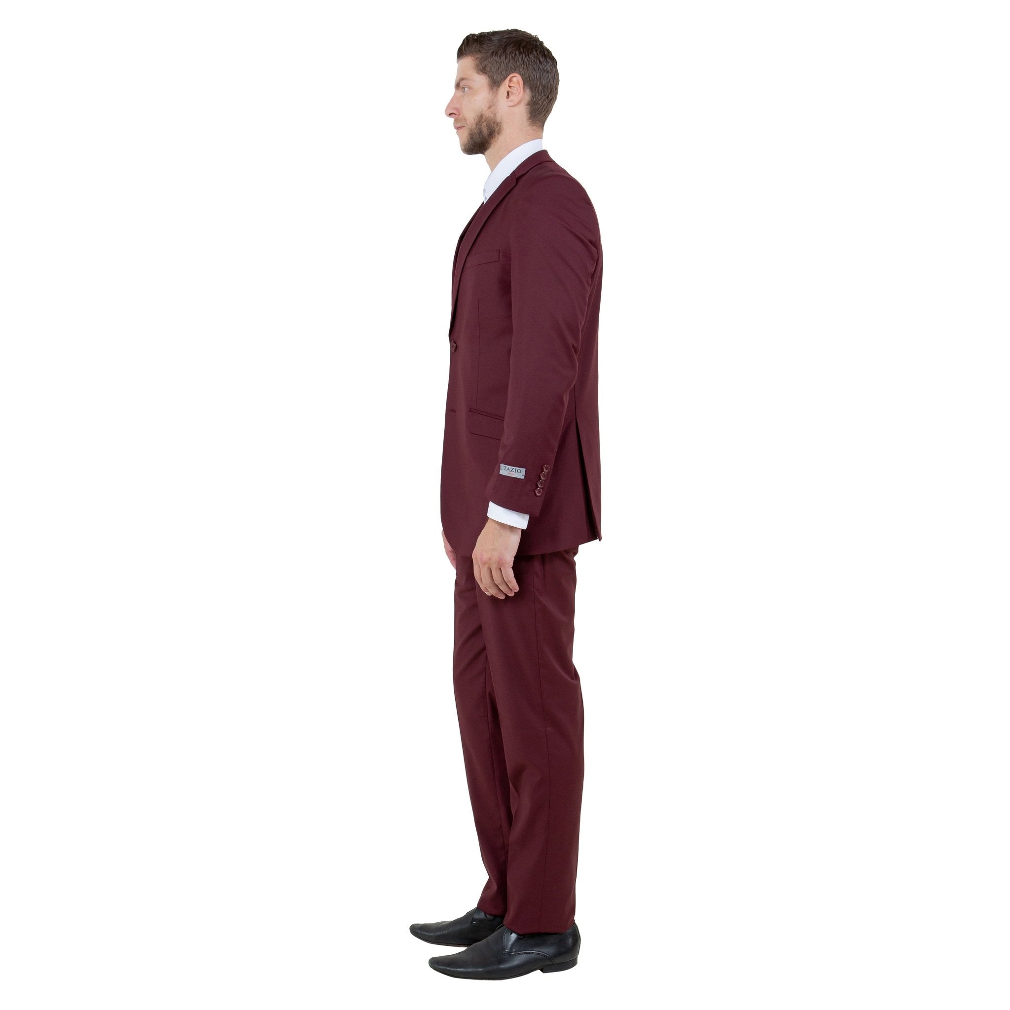 Men's Slim - Fit 3pc Suit, Notch Lapel - Bundle Bus