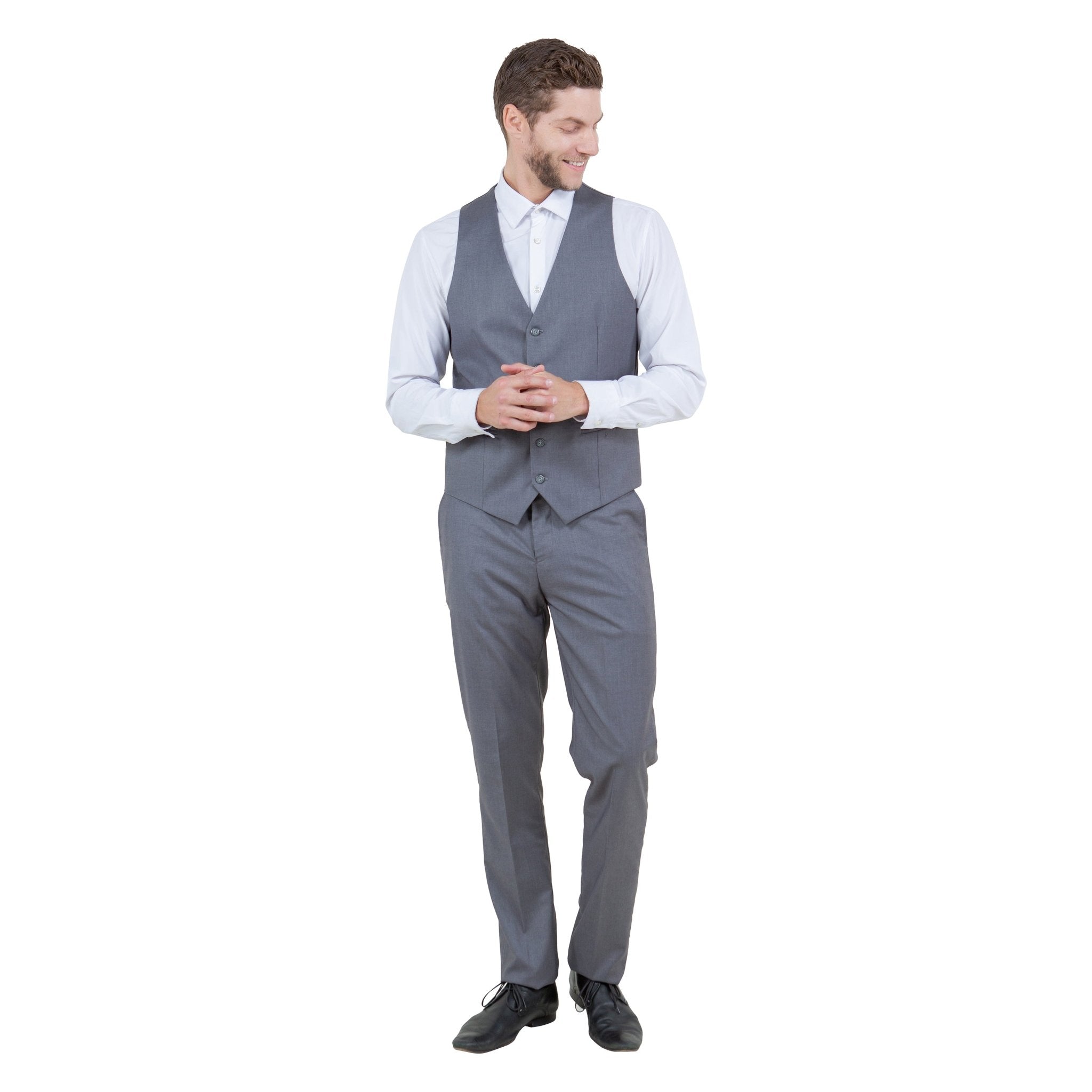Men's Slim - Fit 3pc Suit, Notch Lapel - Bundle Bus