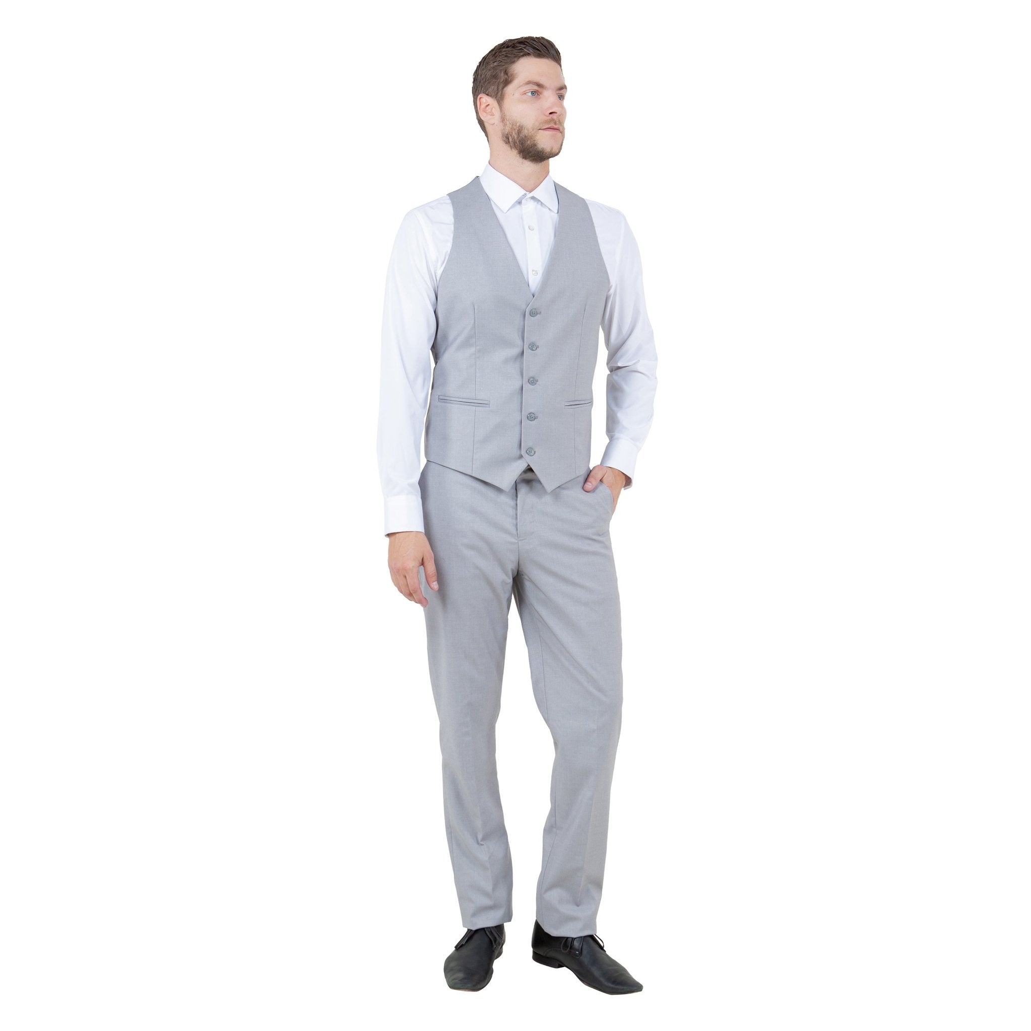 Men's Slim - Fit 3pc Suit, Notch Lapel - Bundle Bus