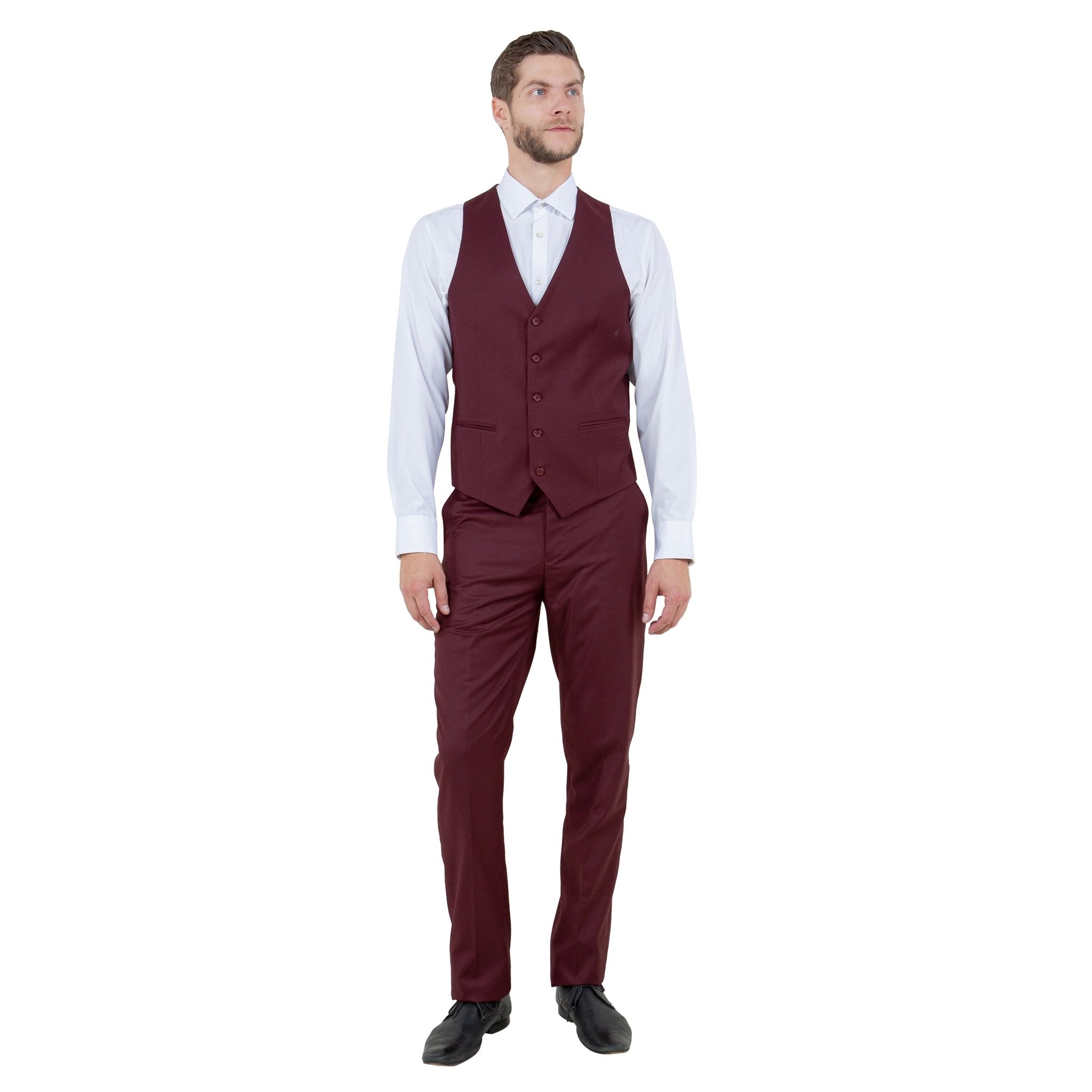 Men's Slim - Fit 3pc Suit, Notch Lapel - Bundle Bus