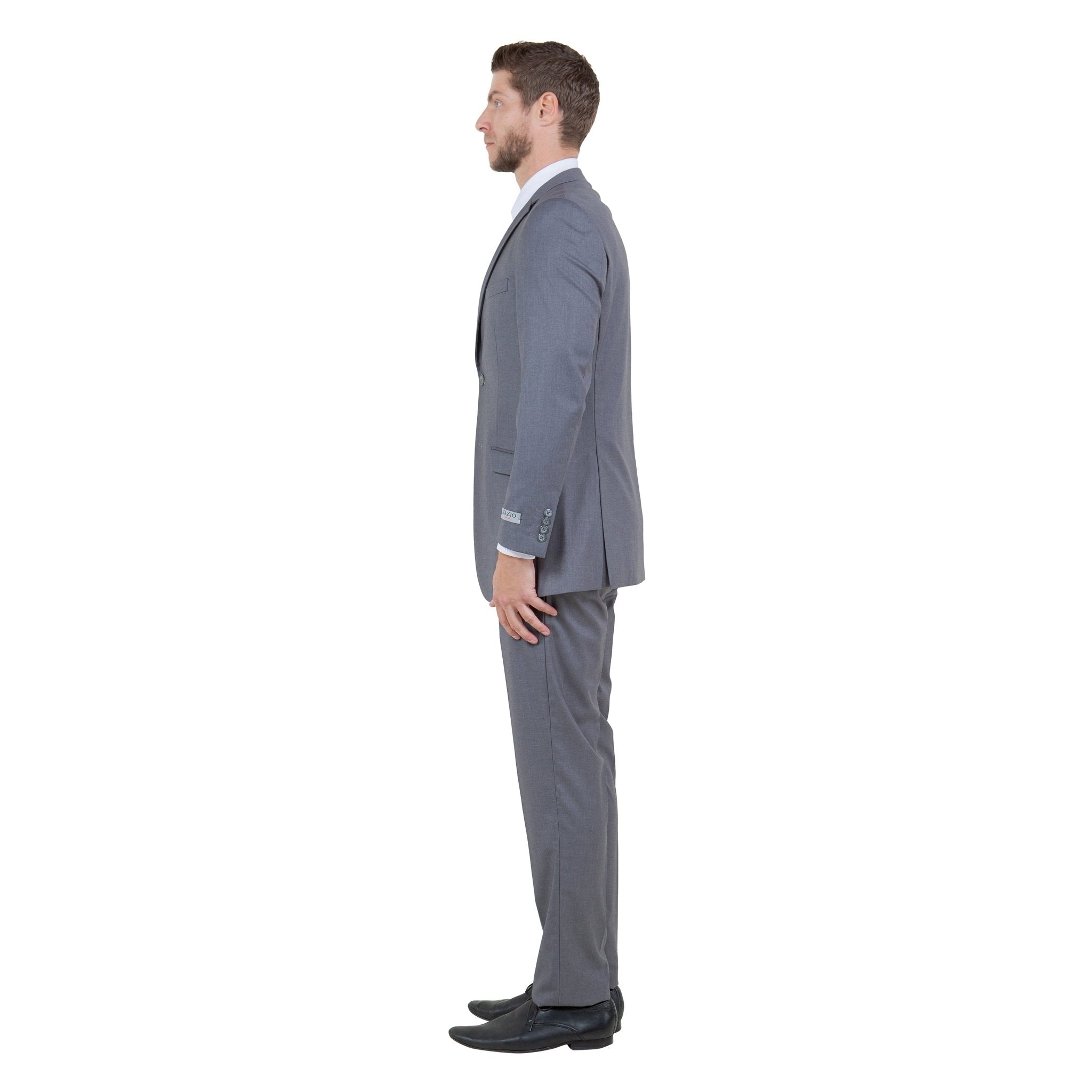 Men's Slim - Fit 3pc Suit, Notch Lapel - Bundle Bus