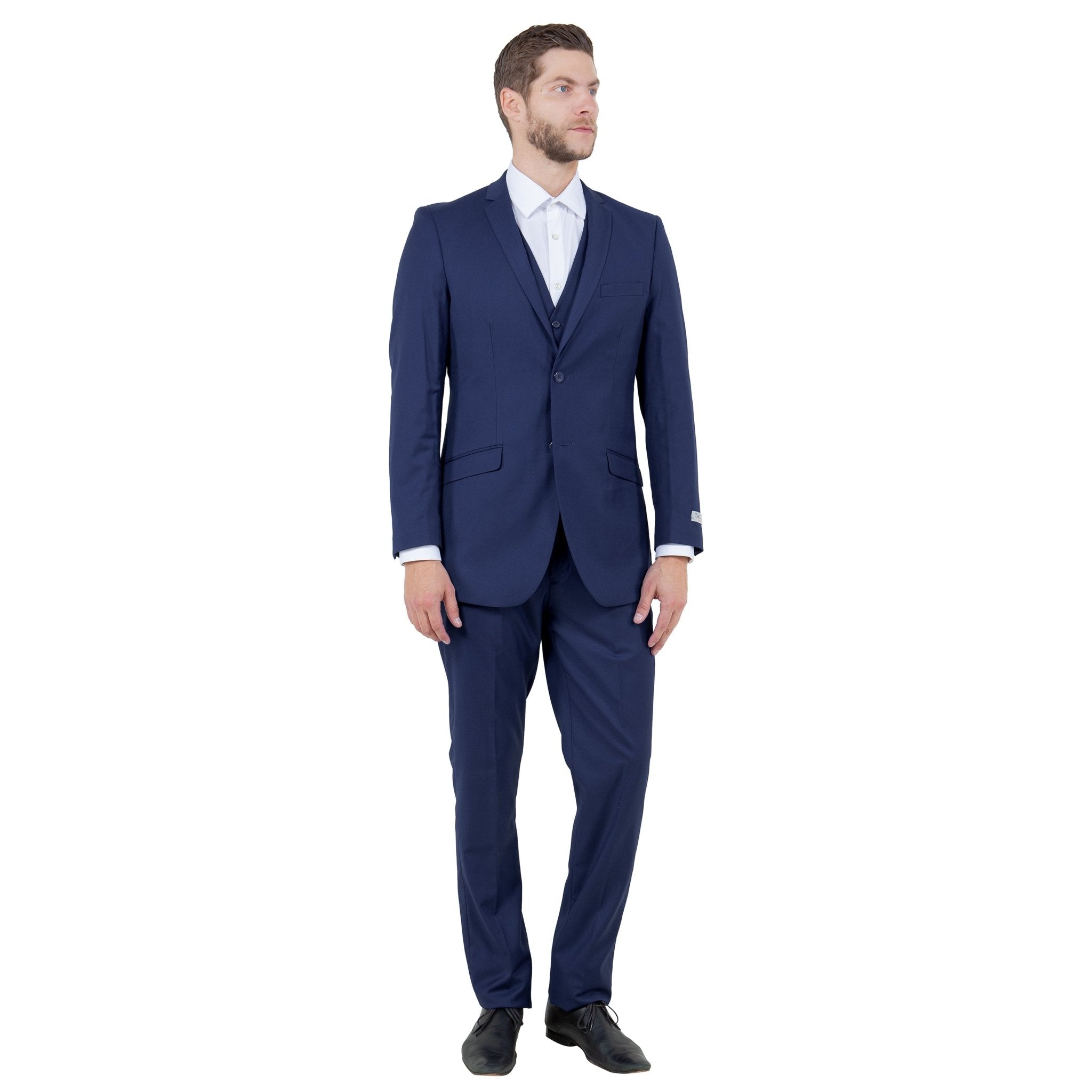 Men's Slim - Fit 3pc Suit, Notch Lapel - Bundle Bus