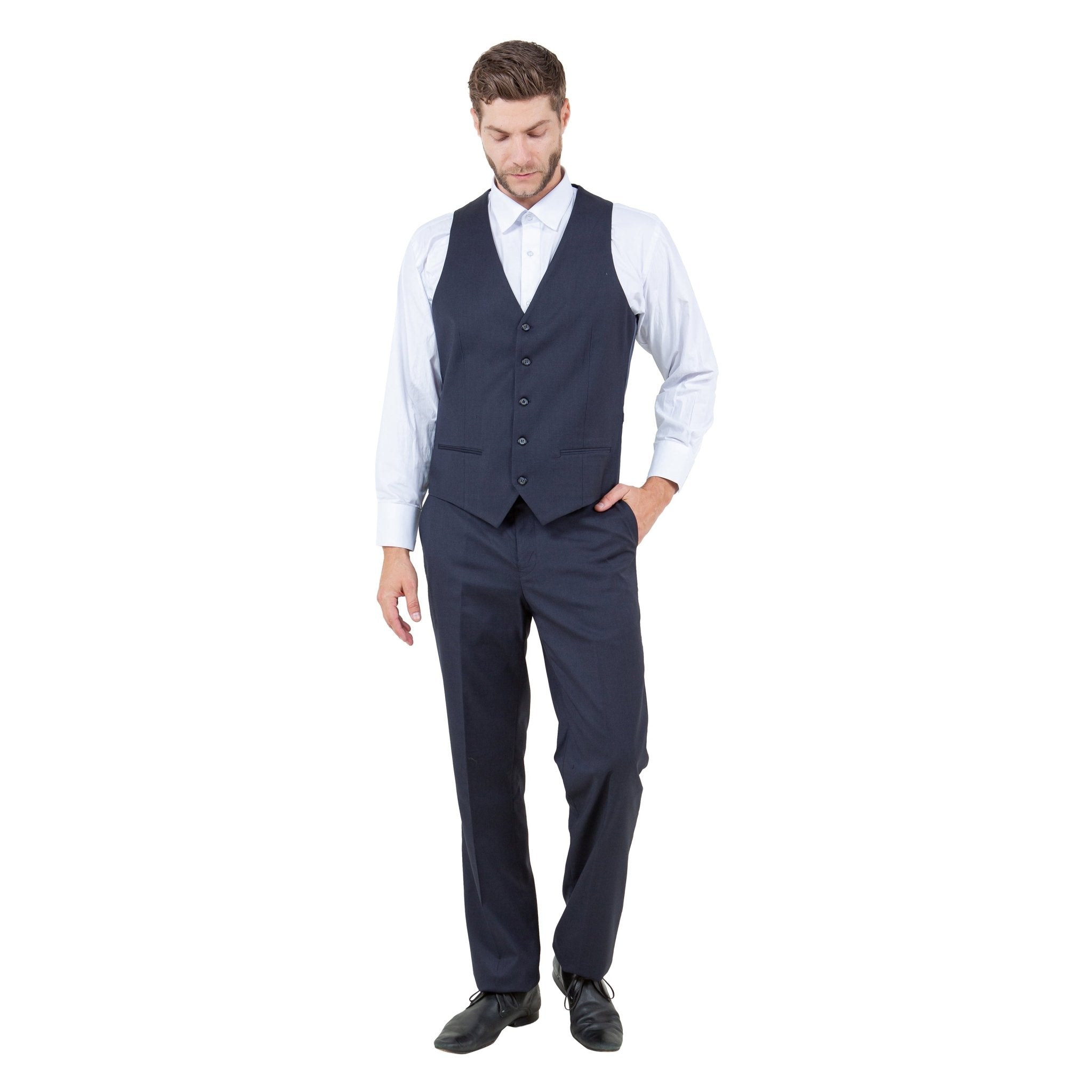 Men's Slim - Fit 3pc Suit, Notch Lapel - Bundle Bus