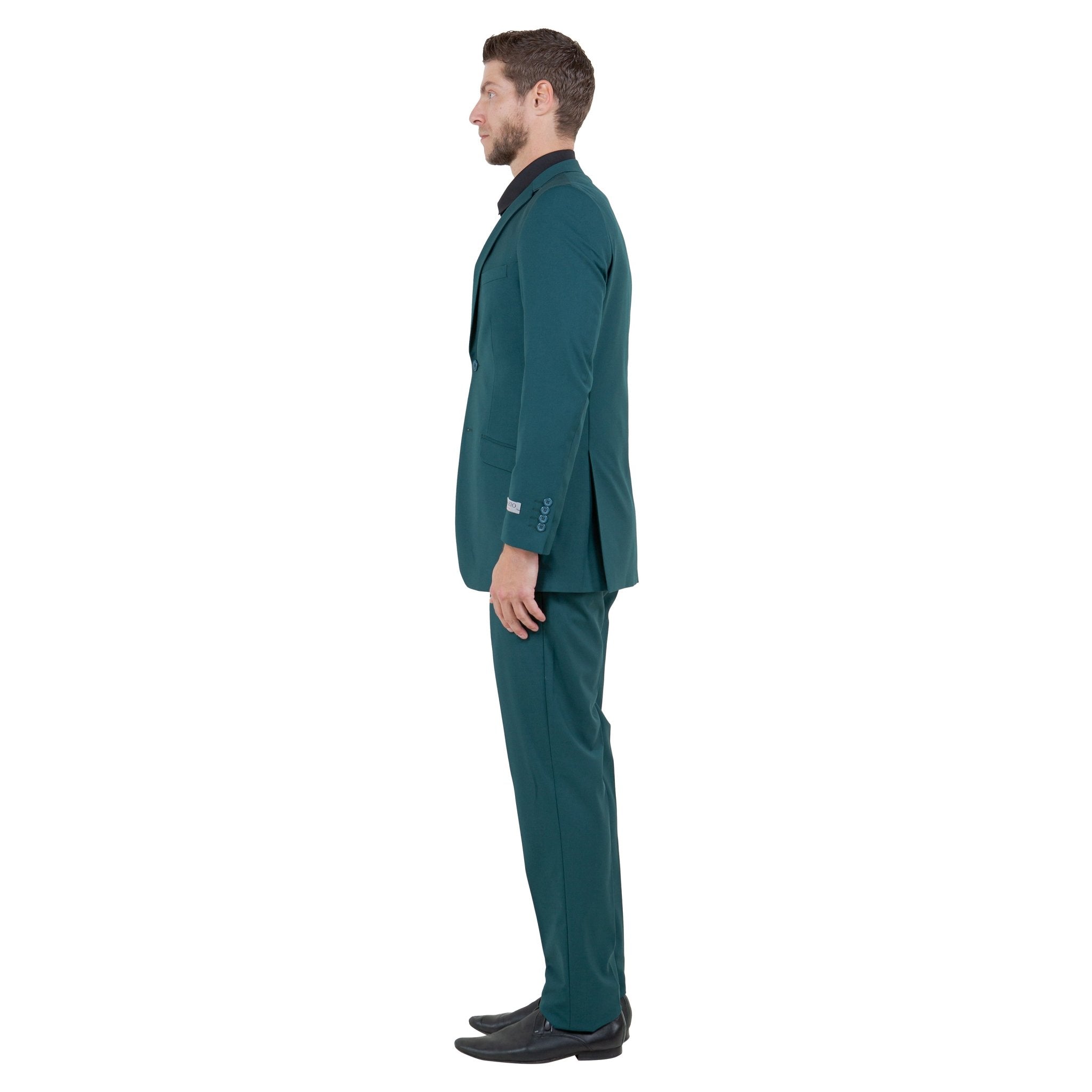 Men's Slim - Fit 3pc Suit, Notch Lapel - Bundle Bus