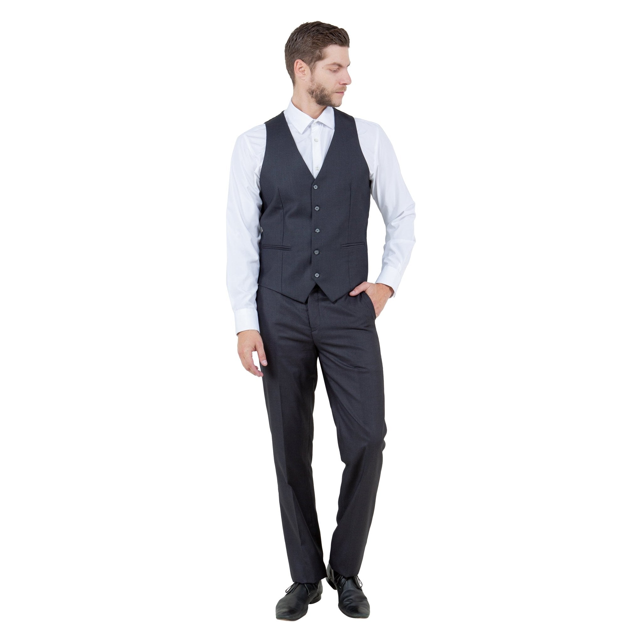 Men's Slim - Fit 3pc Suit, Notch Lapel - Bundle Bus