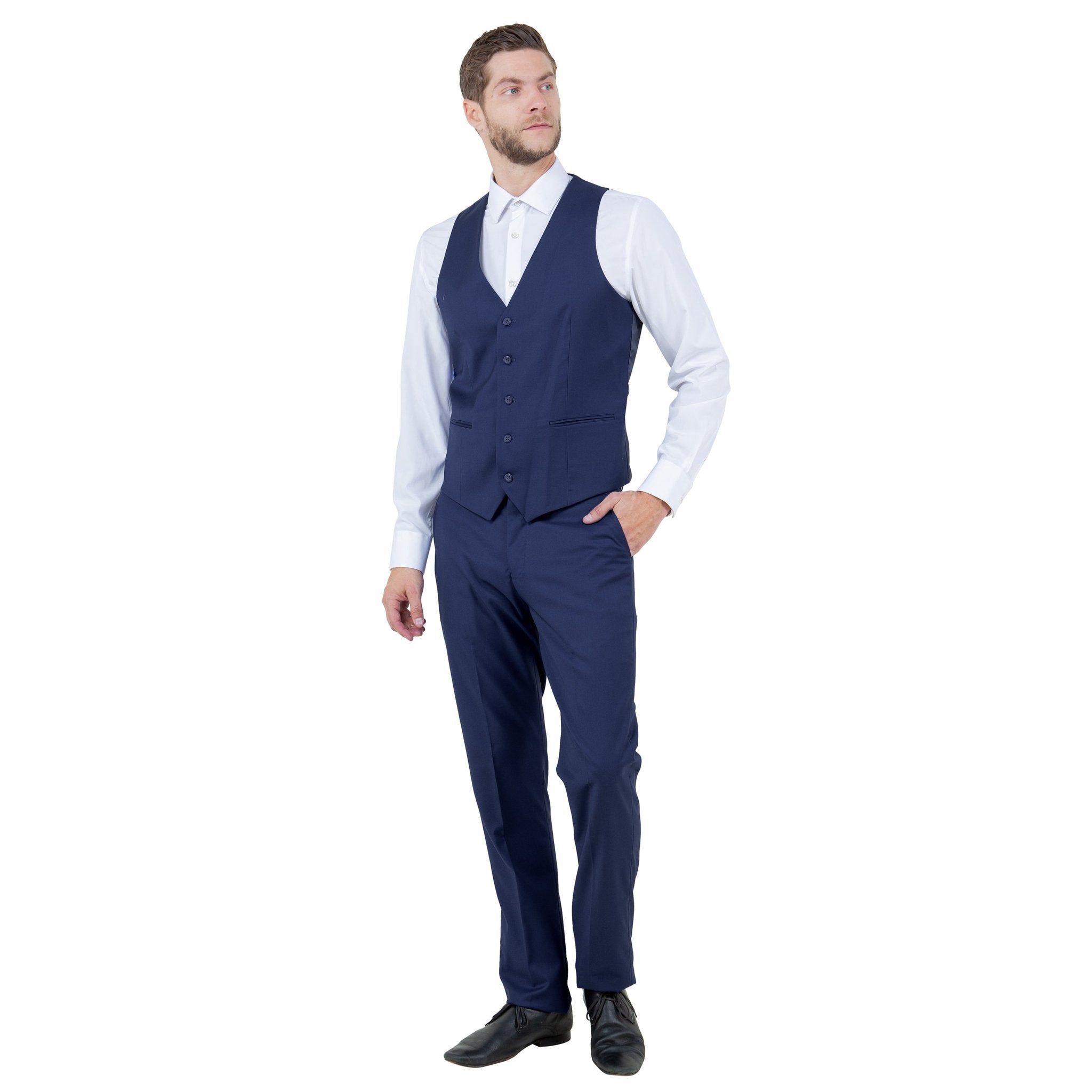 Men's Slim - Fit 3pc Suit, Notch Lapel - Bundle Bus