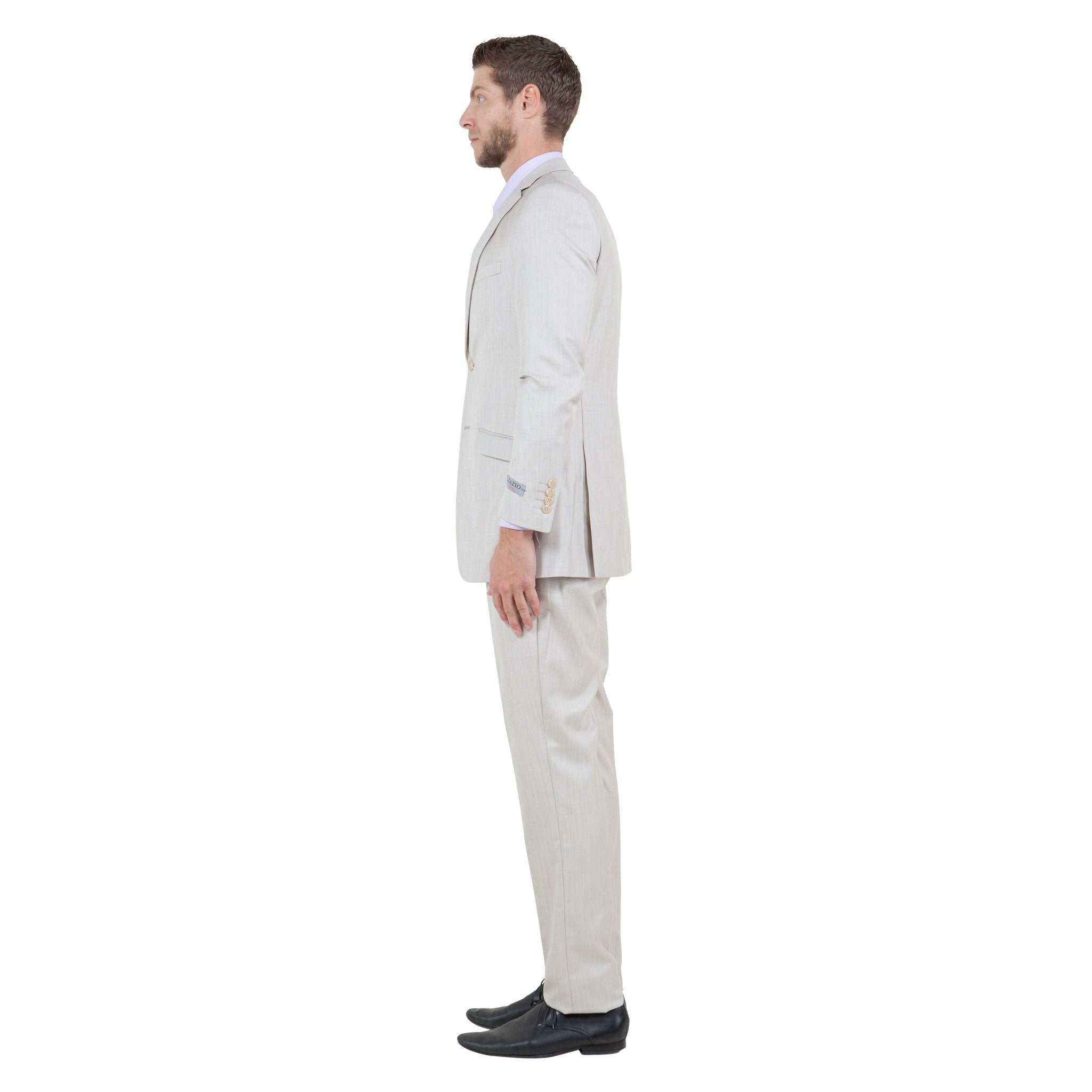 Men's Slim - Fit 3pc Suit, Notch Lapel - Bundle Bus