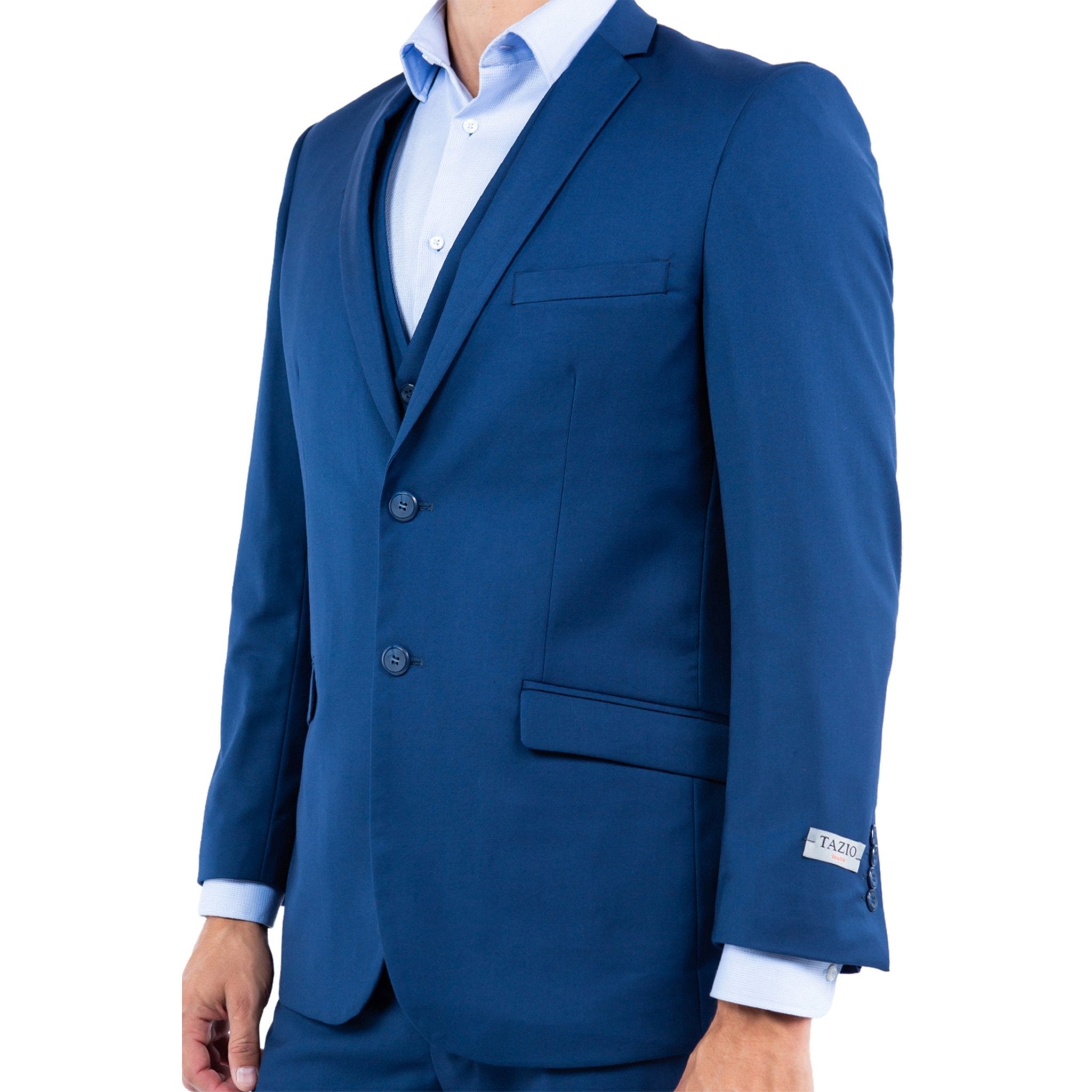Men's Slim - Fit 3pc Suit, Notch Lapel - Bundle Bus