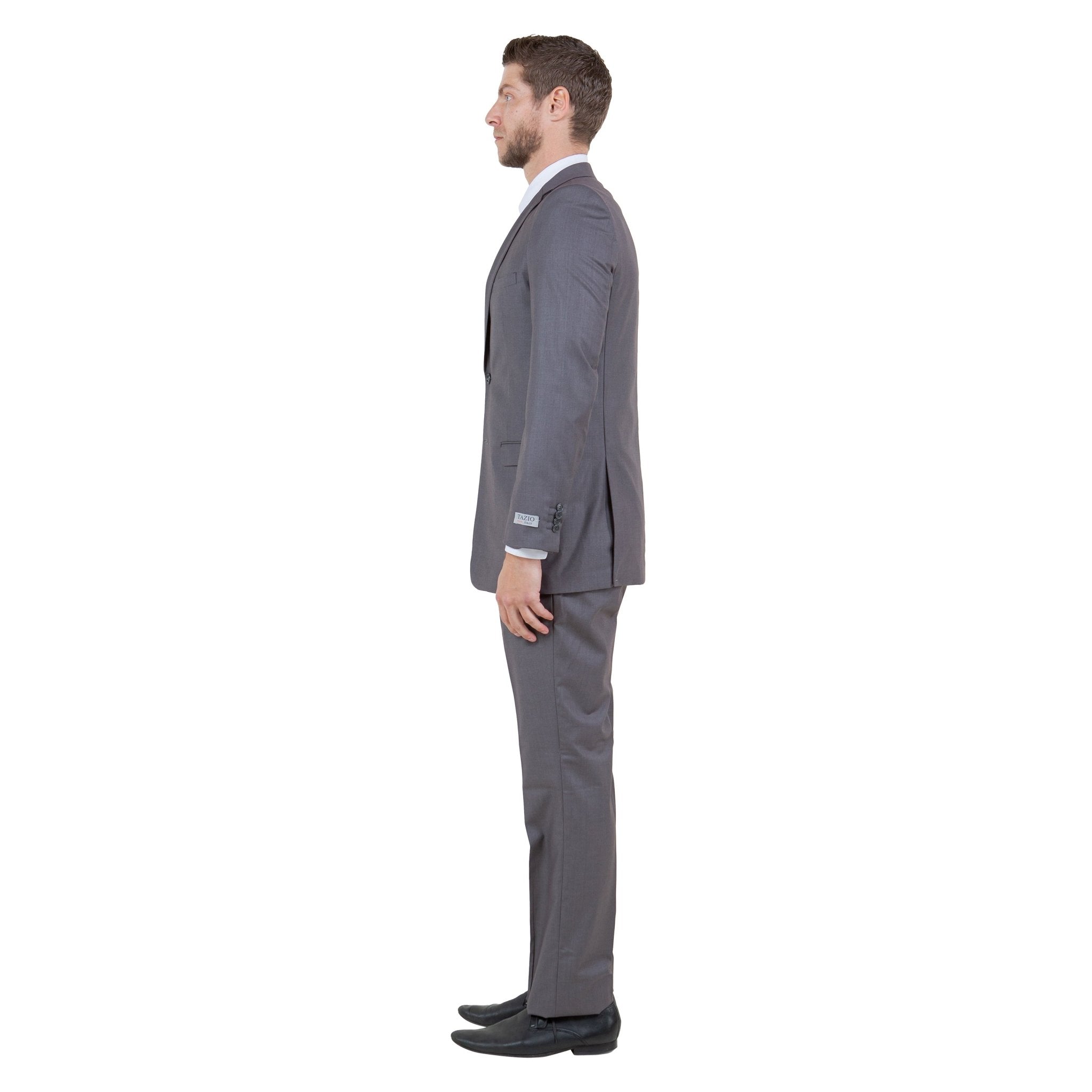 Men's Slim - Fit 3pc Suit, Notch Lapel - Bundle Bus