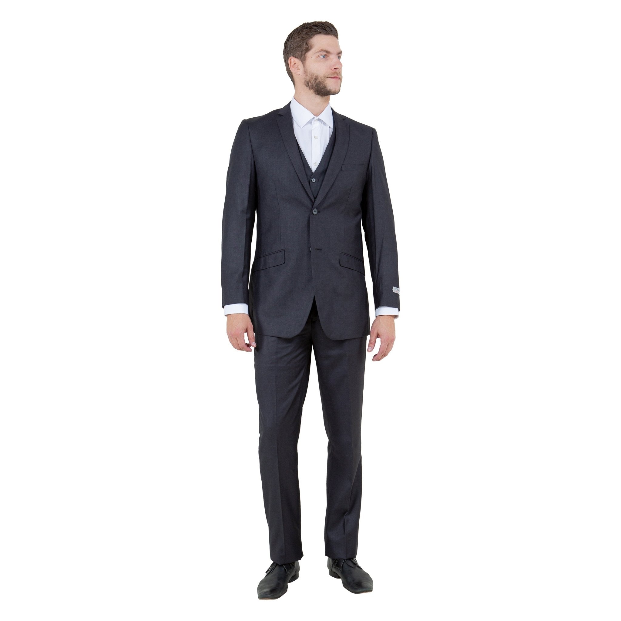 Men's Slim - Fit 3pc Suit, Notch Lapel - Bundle Bus