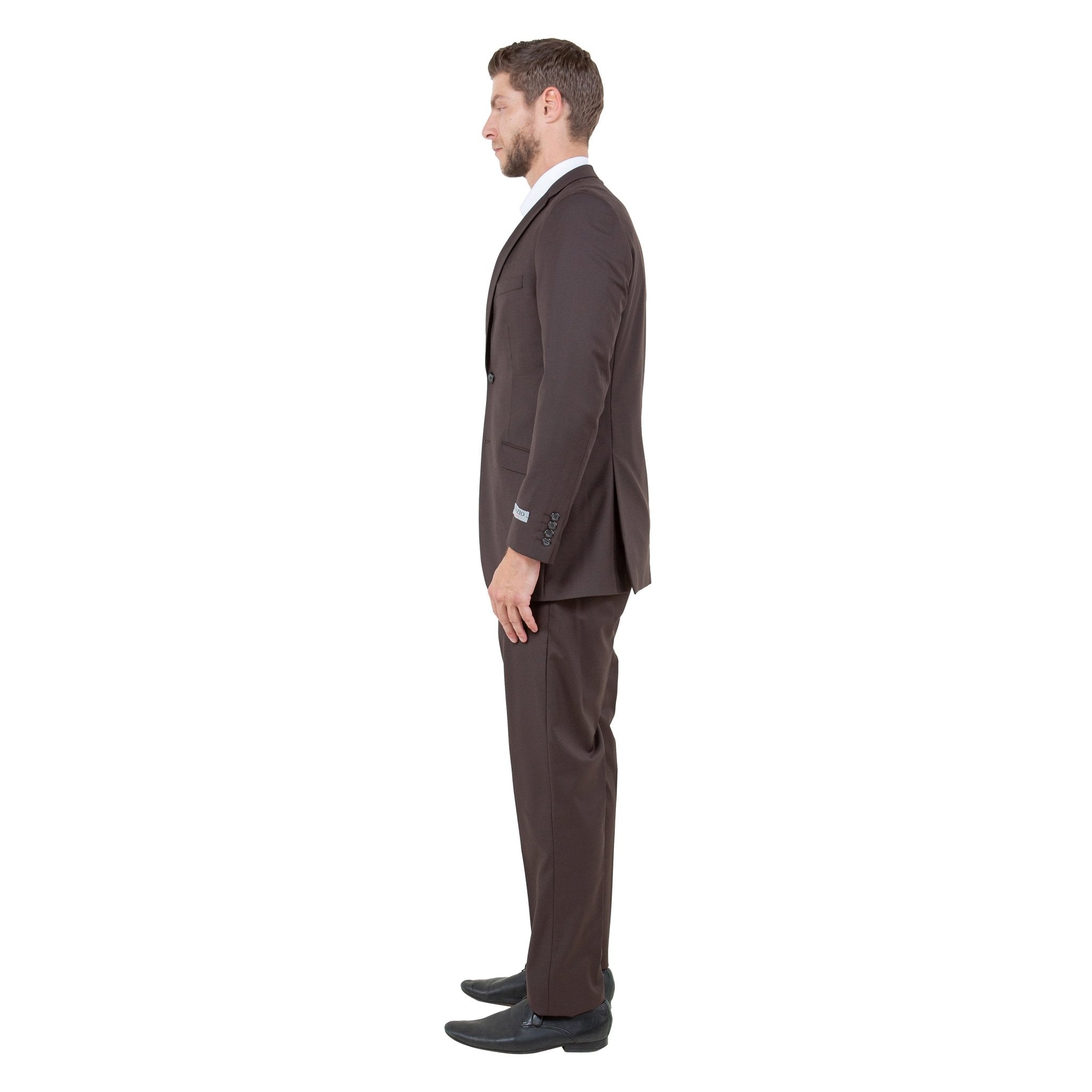 Men's Slim - Fit 3pc Suit, Notch Lapel - Bundle Bus