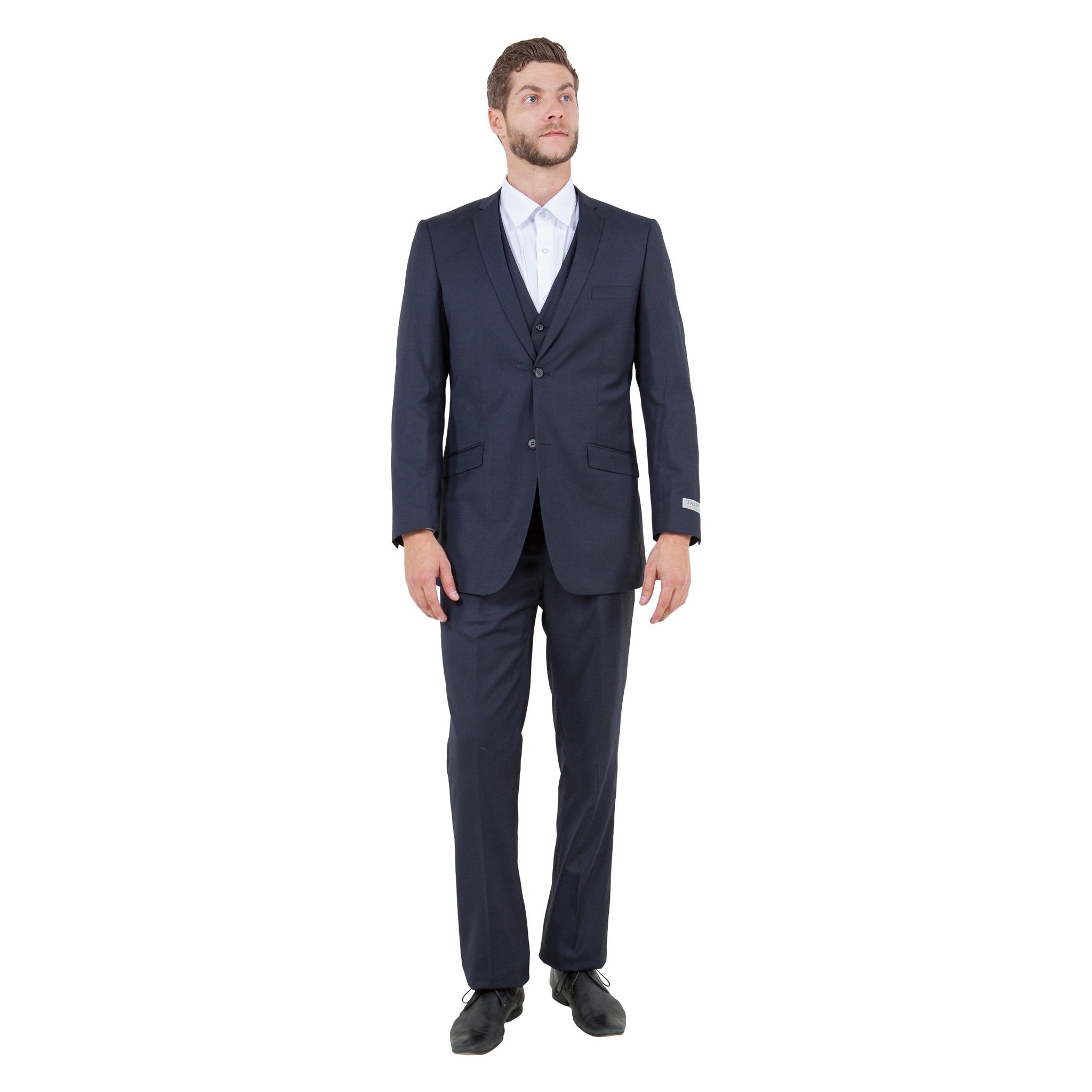 Men's Slim - Fit 3pc Suit, Notch Lapel - Bundle Bus
