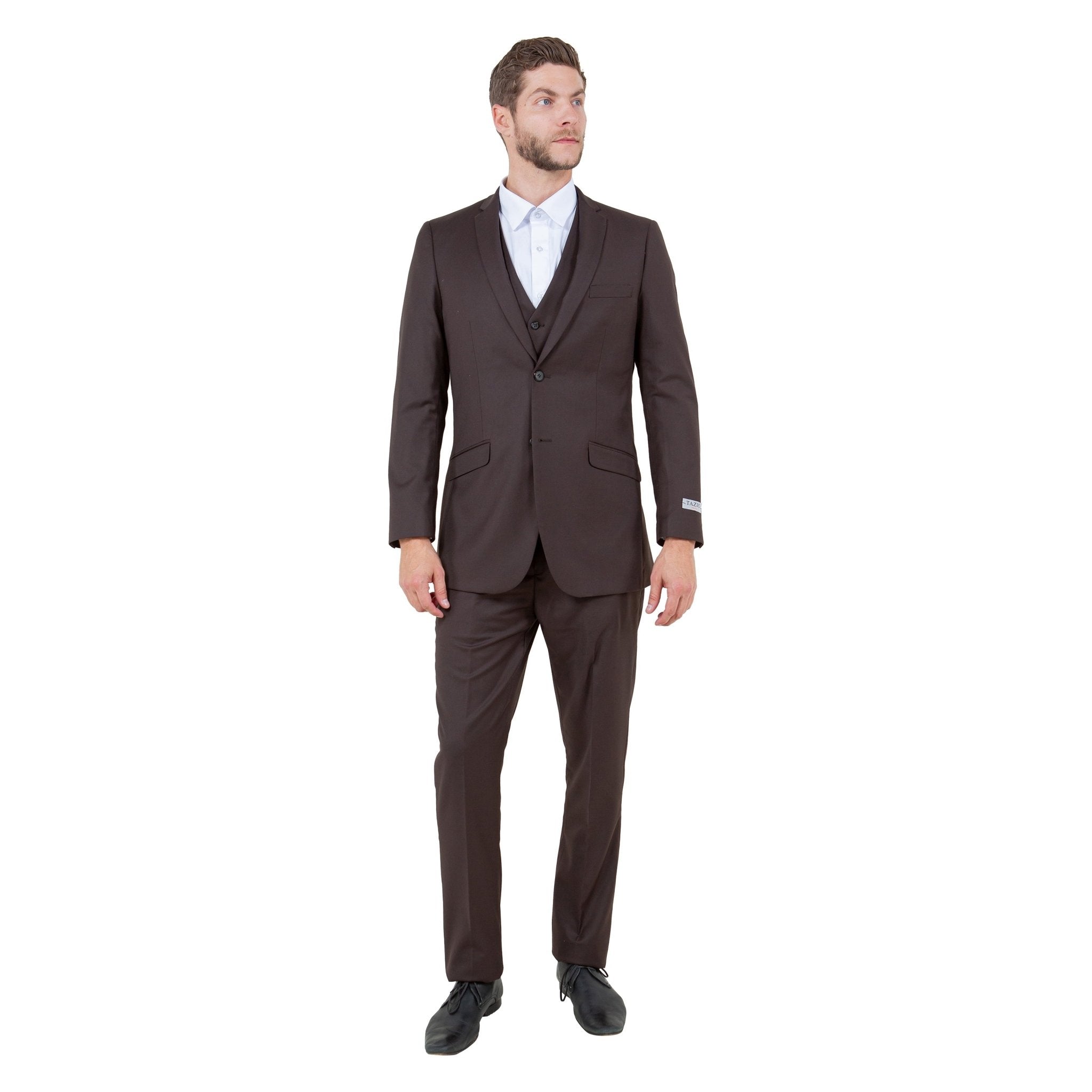 Men's Slim - Fit 3pc Suit, Notch Lapel - Bundle Bus